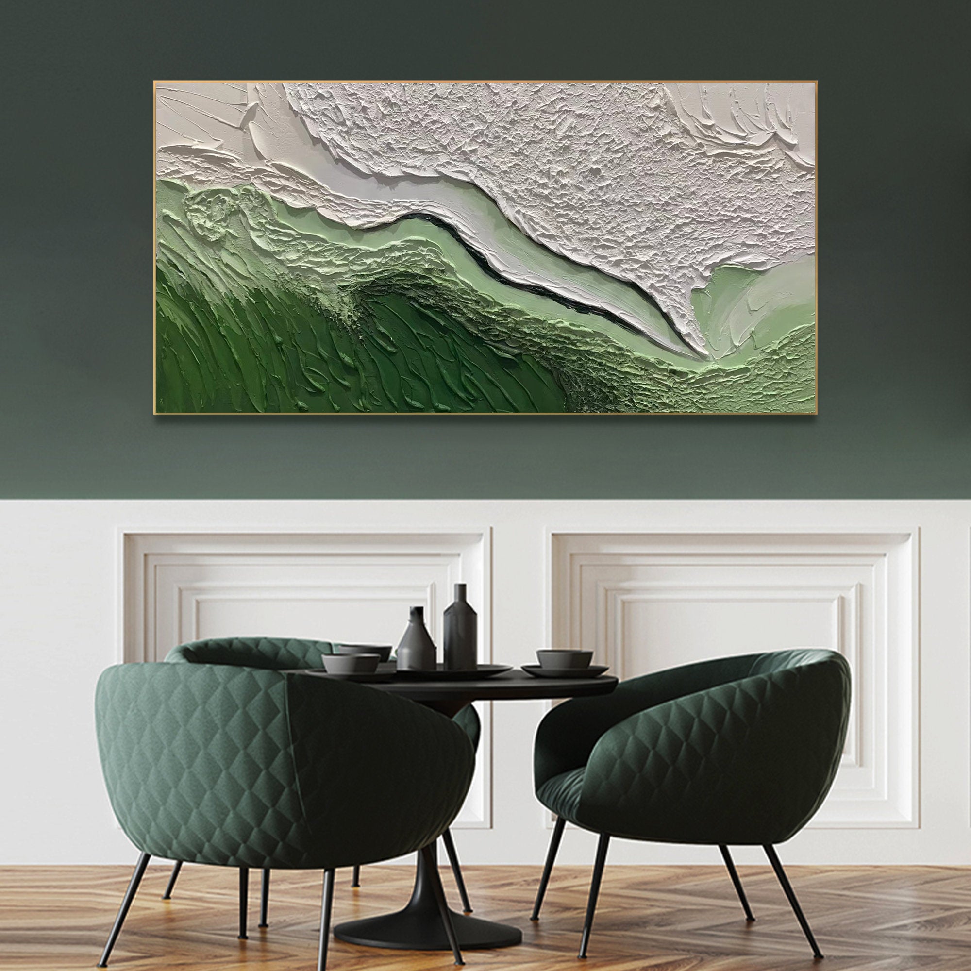 Green wall art Wabi-Sabi Wall Art green painting green abstract art canvas good green abstract art canvas minimalist painting 3d texture wall art