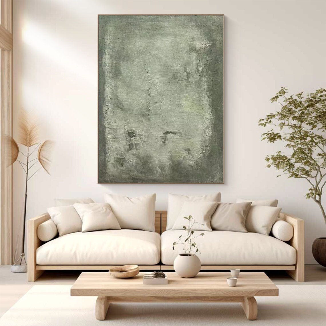 Green Minimalist Painting Modern Wall Art  #BGA 004