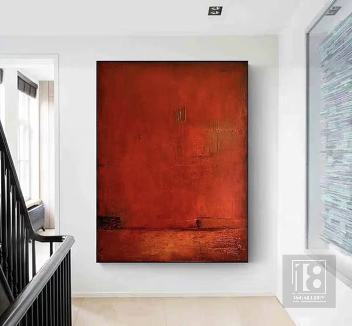 Modern Red Abstract Wall Art #BGA 036