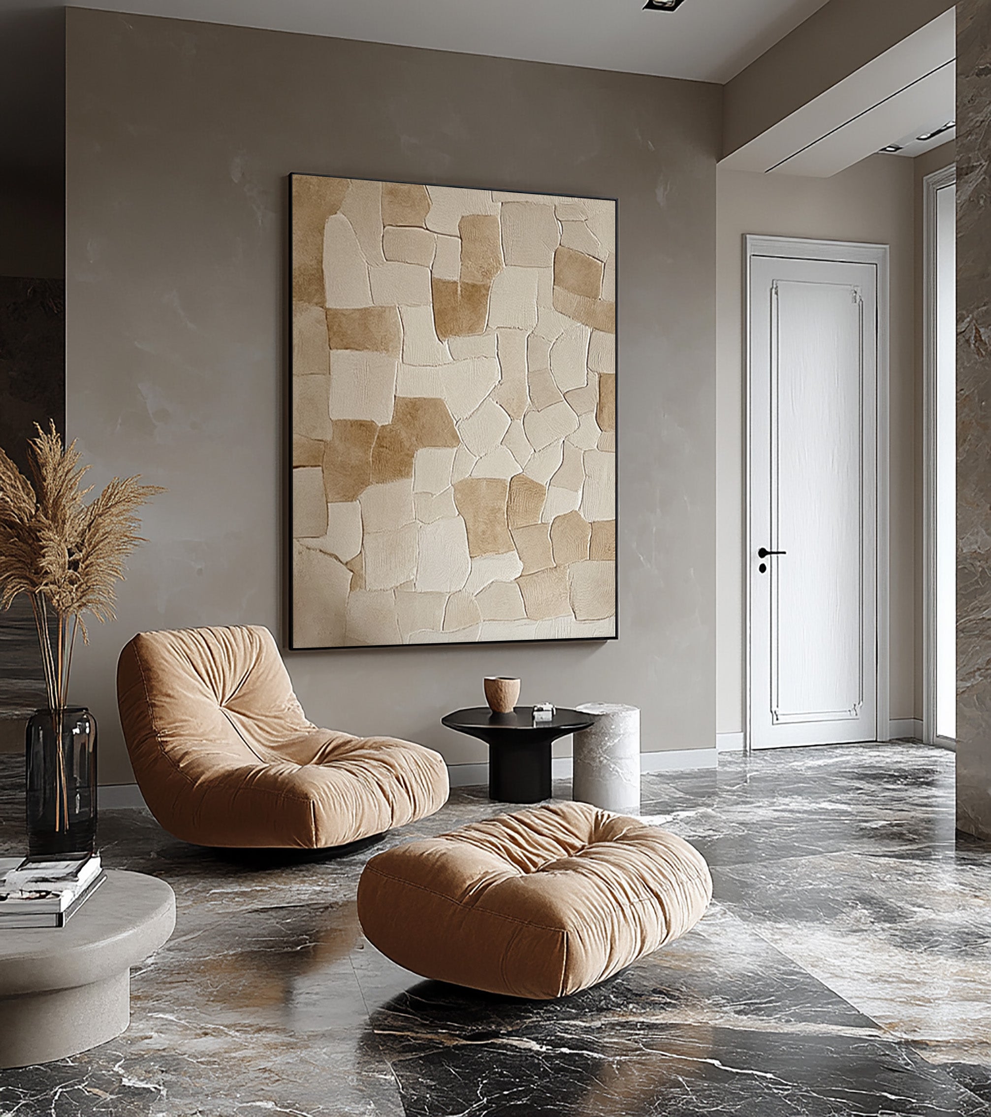 Abstract Textured Wall Art - Neutral Tones for Minimalist Decor #BBA 061