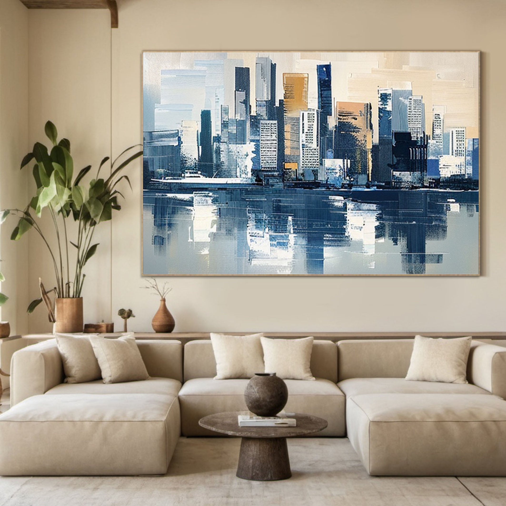 Urban Reflections Wall Art Large Canvas for Sophisticated Interiors #ULA 002