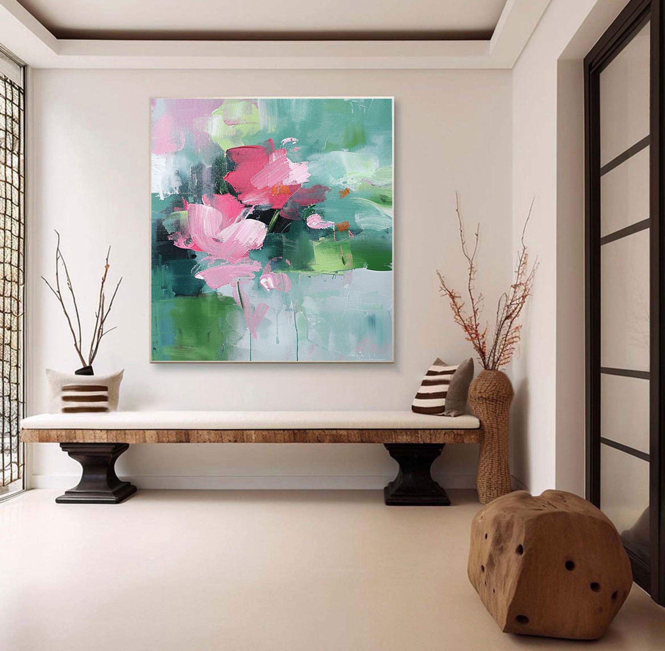 Vibrant Bloom Canvas Art Colorful Flower Wall Decor #FT 036