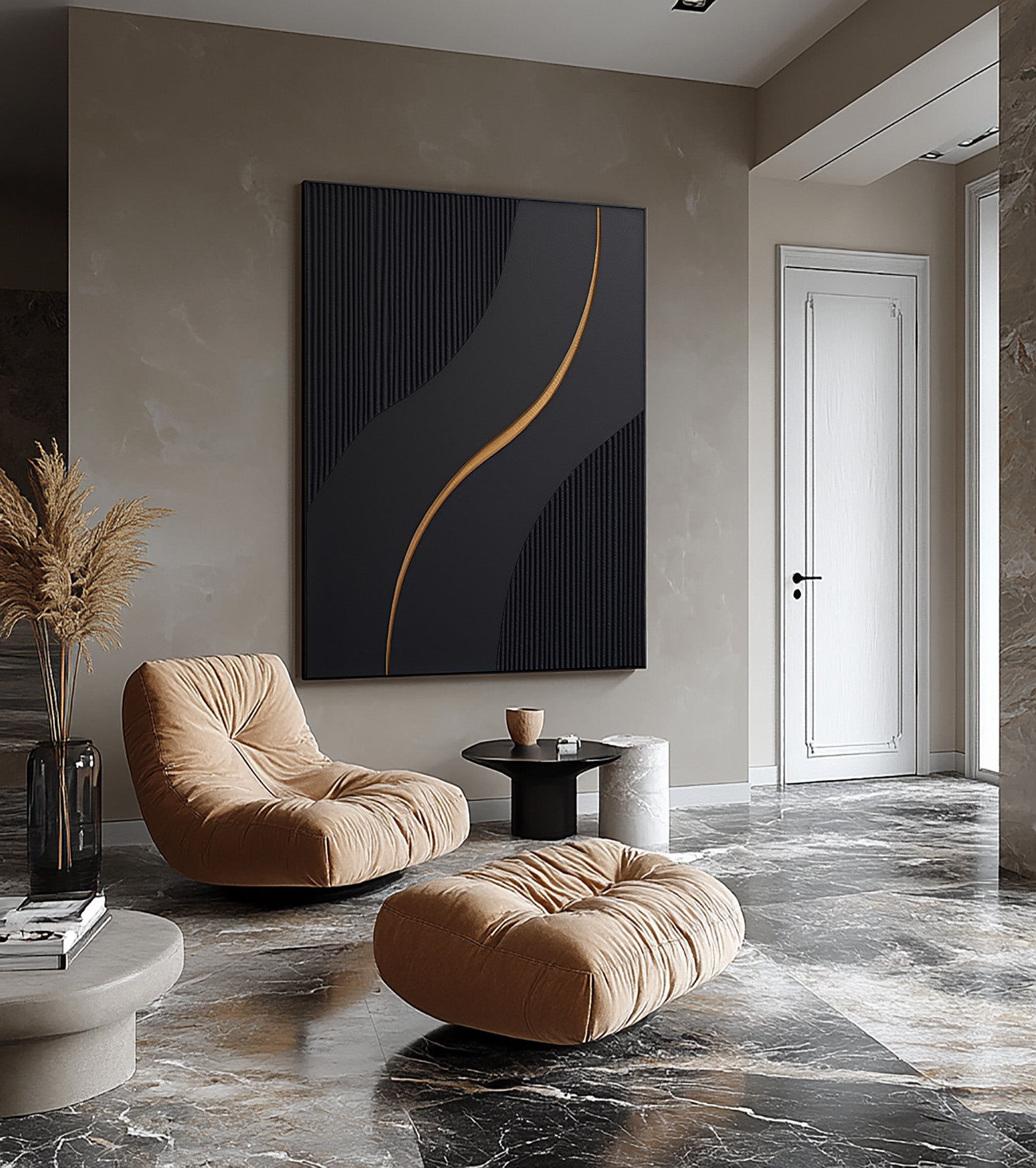 Contemporary Gold Line Wall Art | ArtVista Gallery #BBA 048