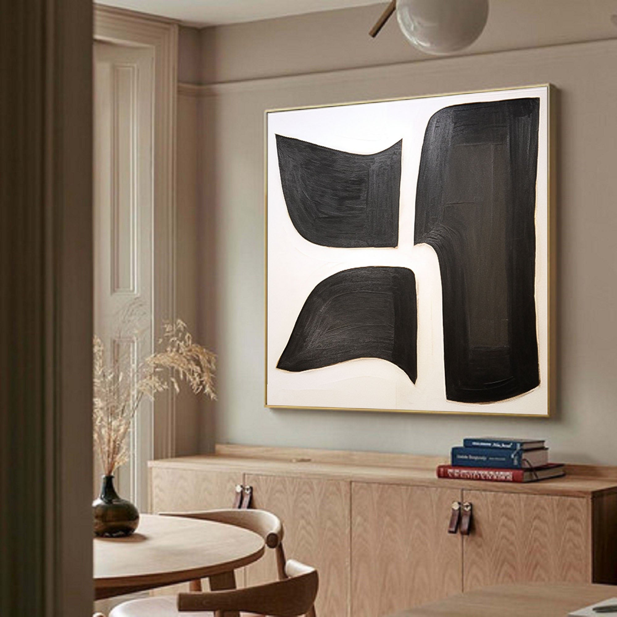 Black and White Abstract Wall Art for Modern Homes #BWA 004