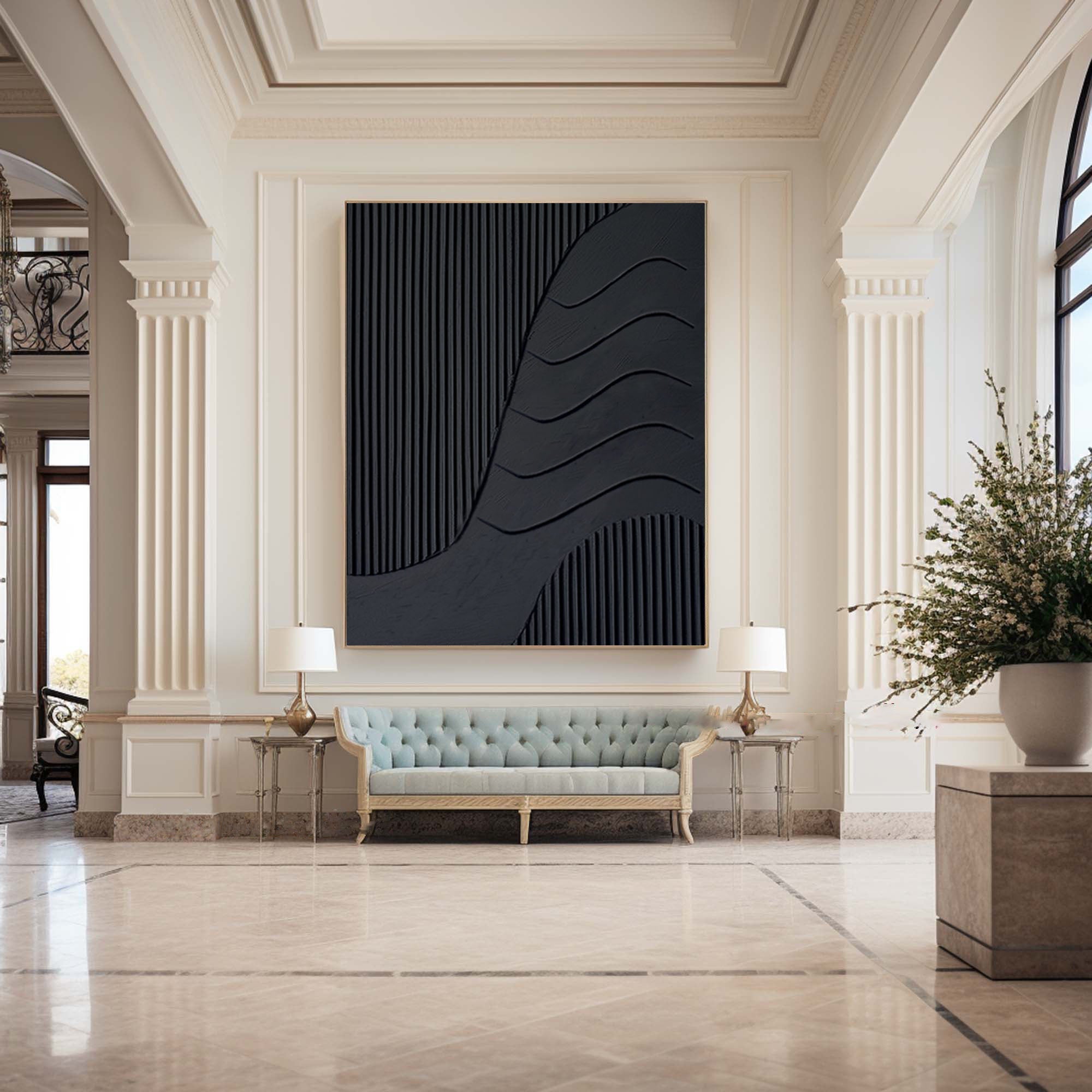 Modern Black Textured Minimalist Art #BM 026