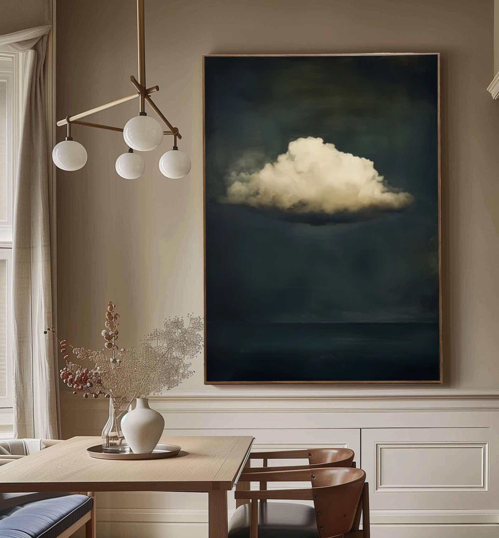 Serene Cloud Painting Large Wall Art for Modern Homes #BM 052