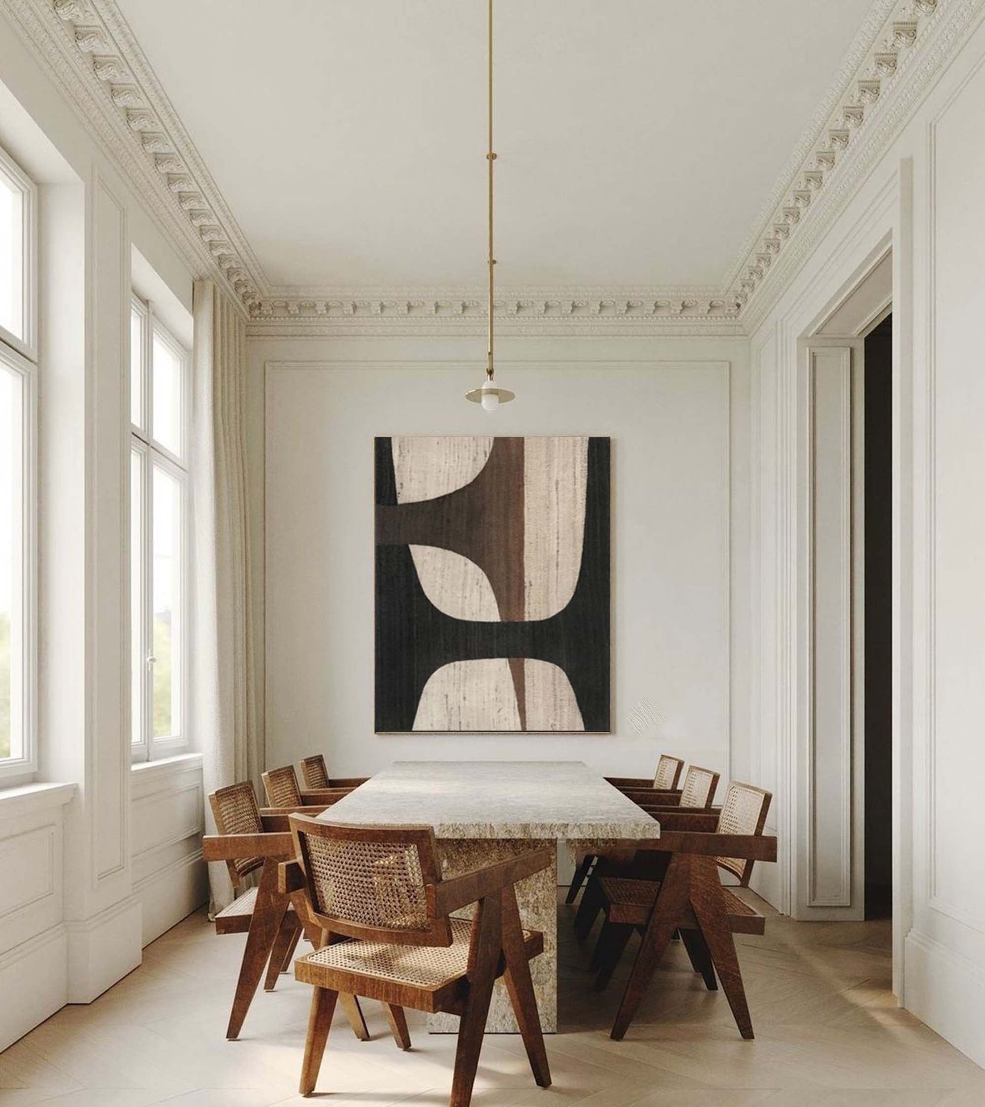 Wabi-sabi Minimalist Painting Brown And Beige Minimalist Art Large Canvas  Wall Art For Living Room