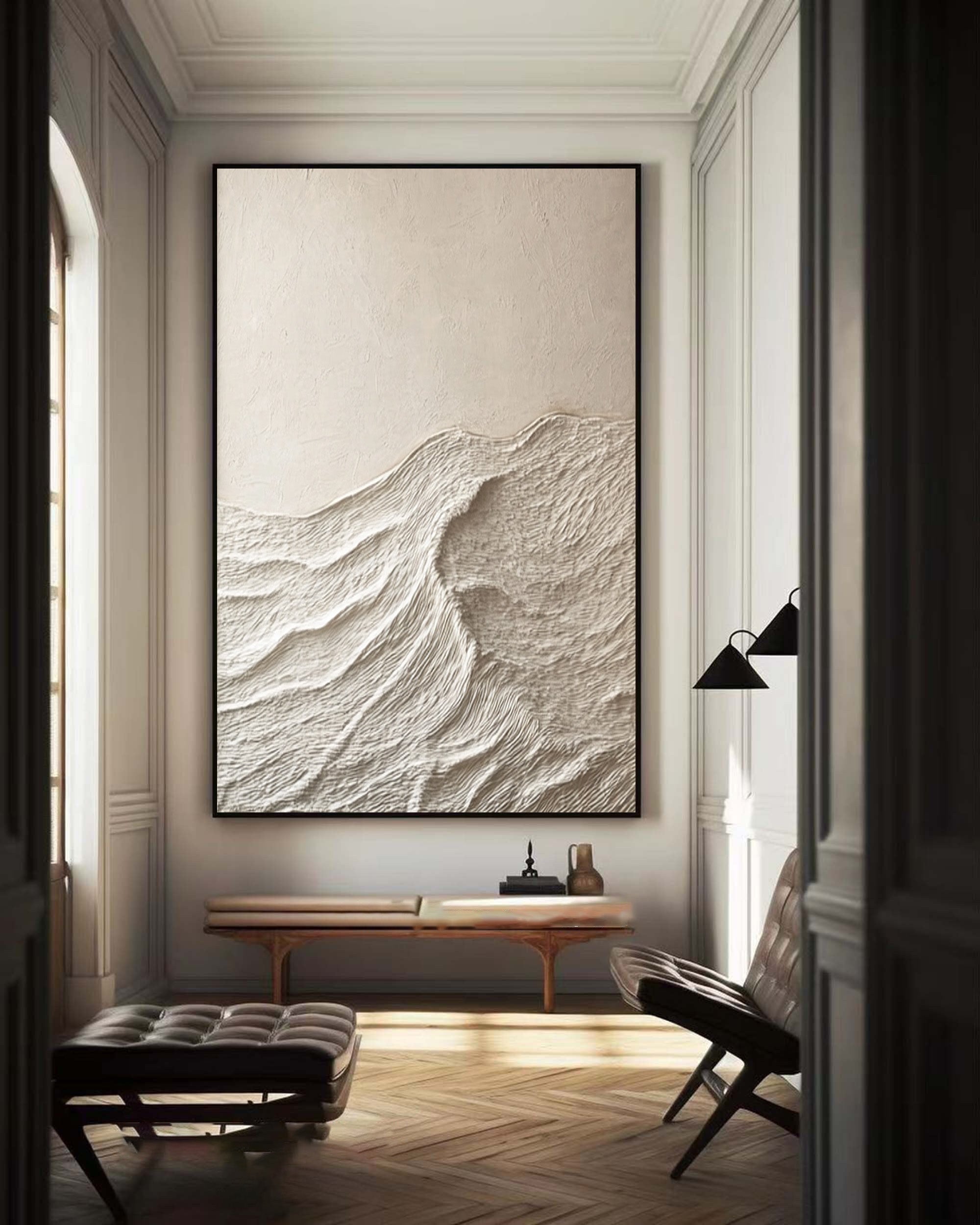 Minimalist White Mountain Art For Home Decor #BBM 040