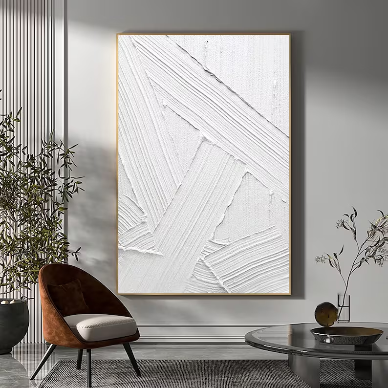 White Minimalist Abstract Painting #AVG 003