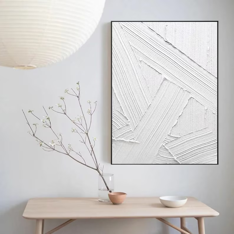 White Minimalist Abstract Painting #AVG 003