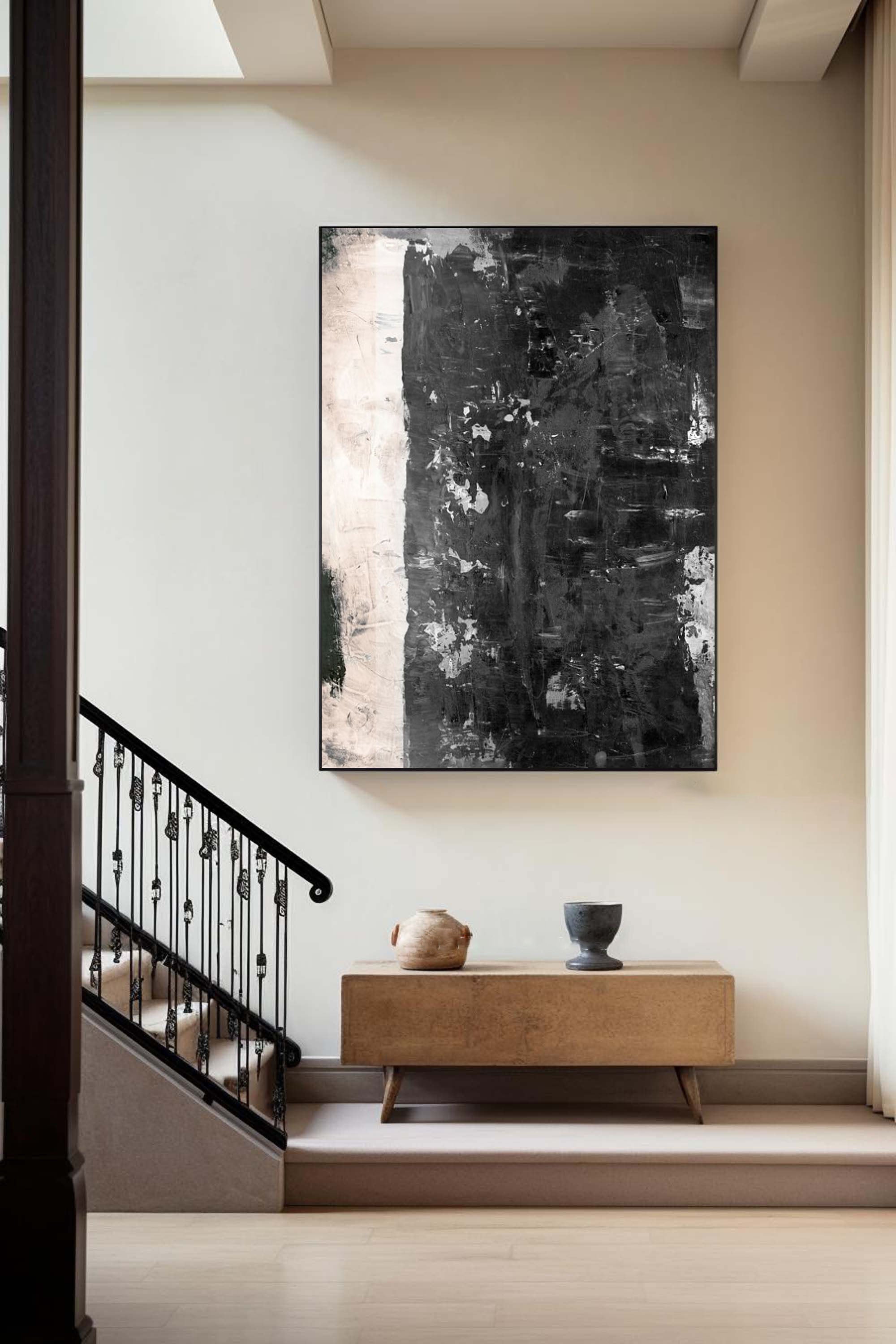Black Abstract Painting #LL 003