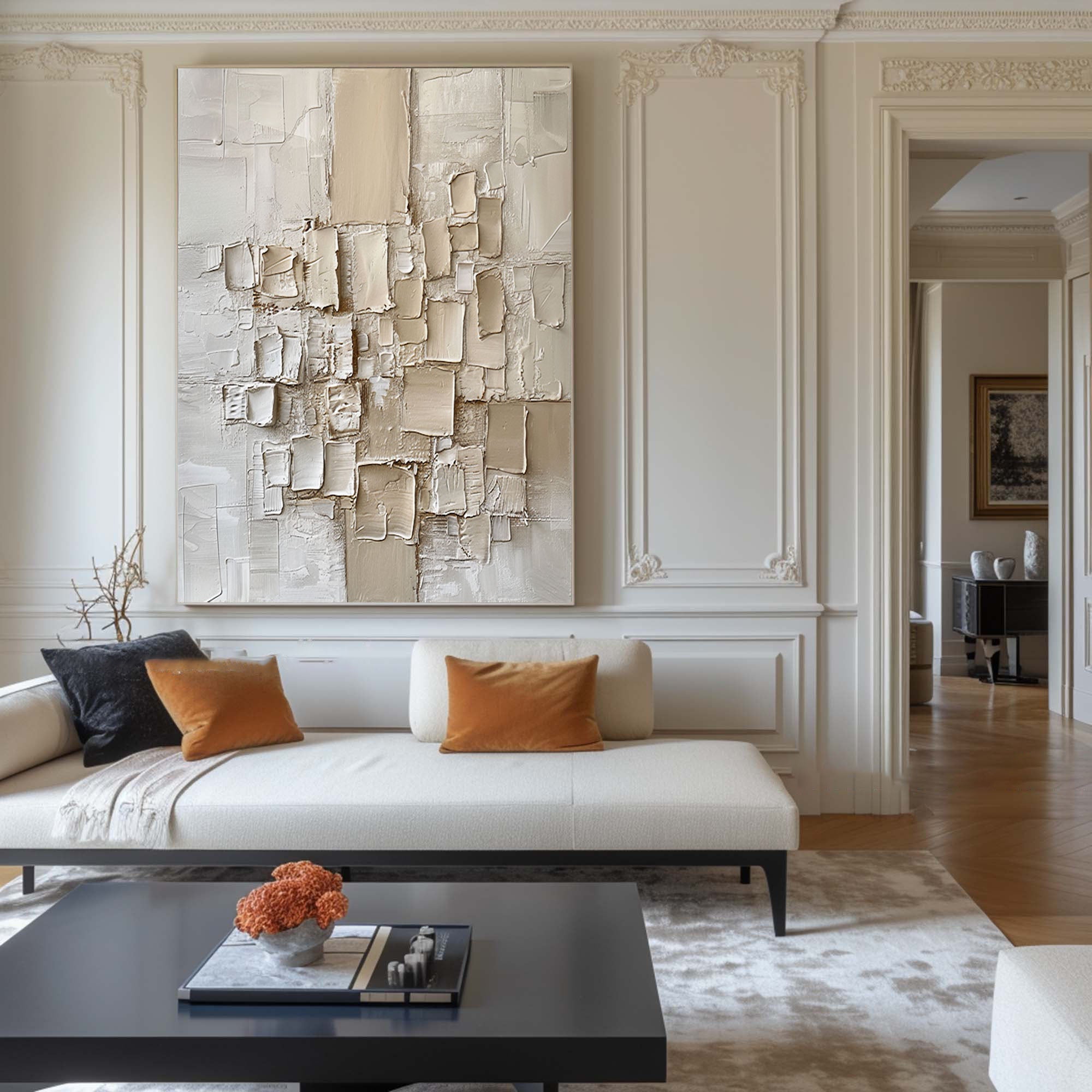 Abstract Textured Wall Art in Neutral Tones #BBM 021