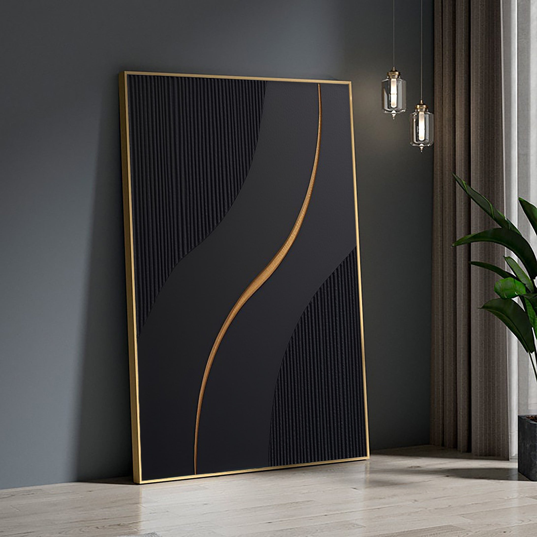 Contemporary Gold Line Wall Art | ArtVista Gallery #BBA 048