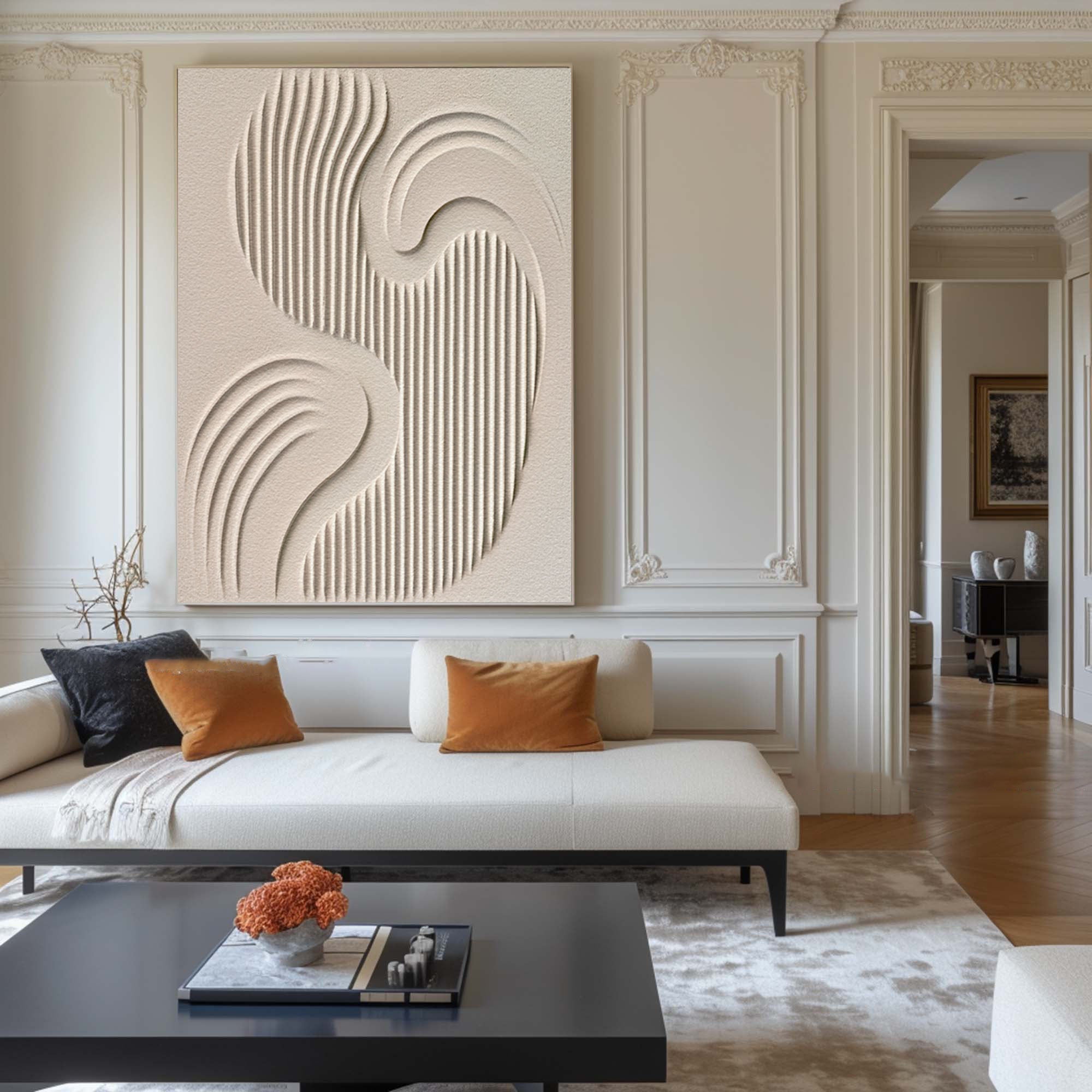 Modern Minimalist Textured Oil Painting Elegant Living Room Decor #BBM 010