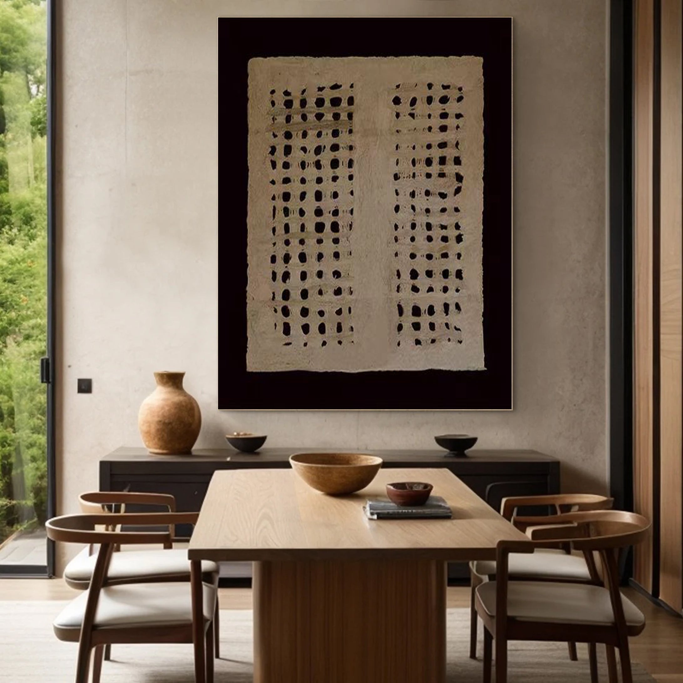 Wabi Sabi Wall Art Organic Abstract Canvas for Tranquil Interiors #BBA 036