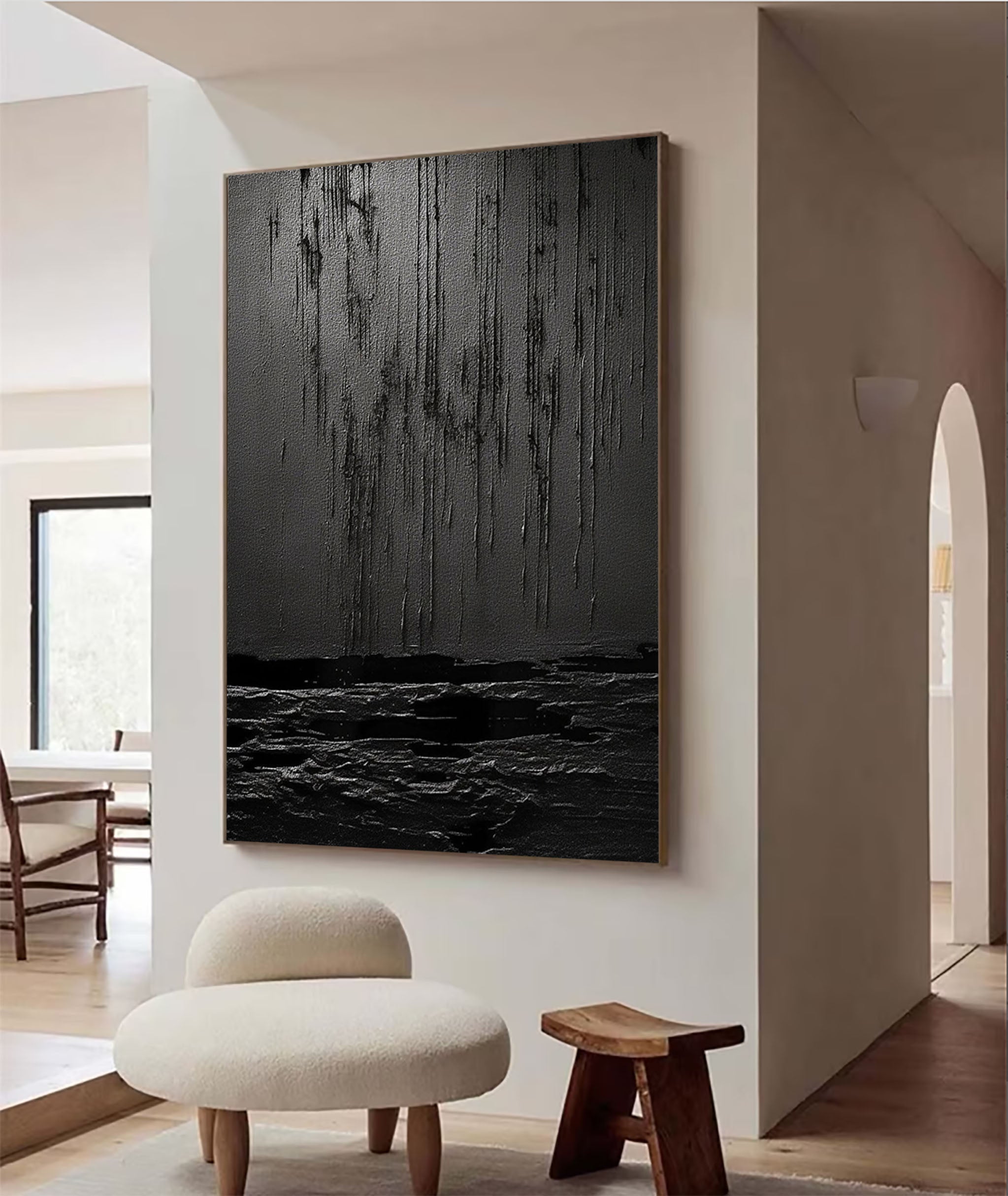 Black & White Abstract Painting #CXA 001