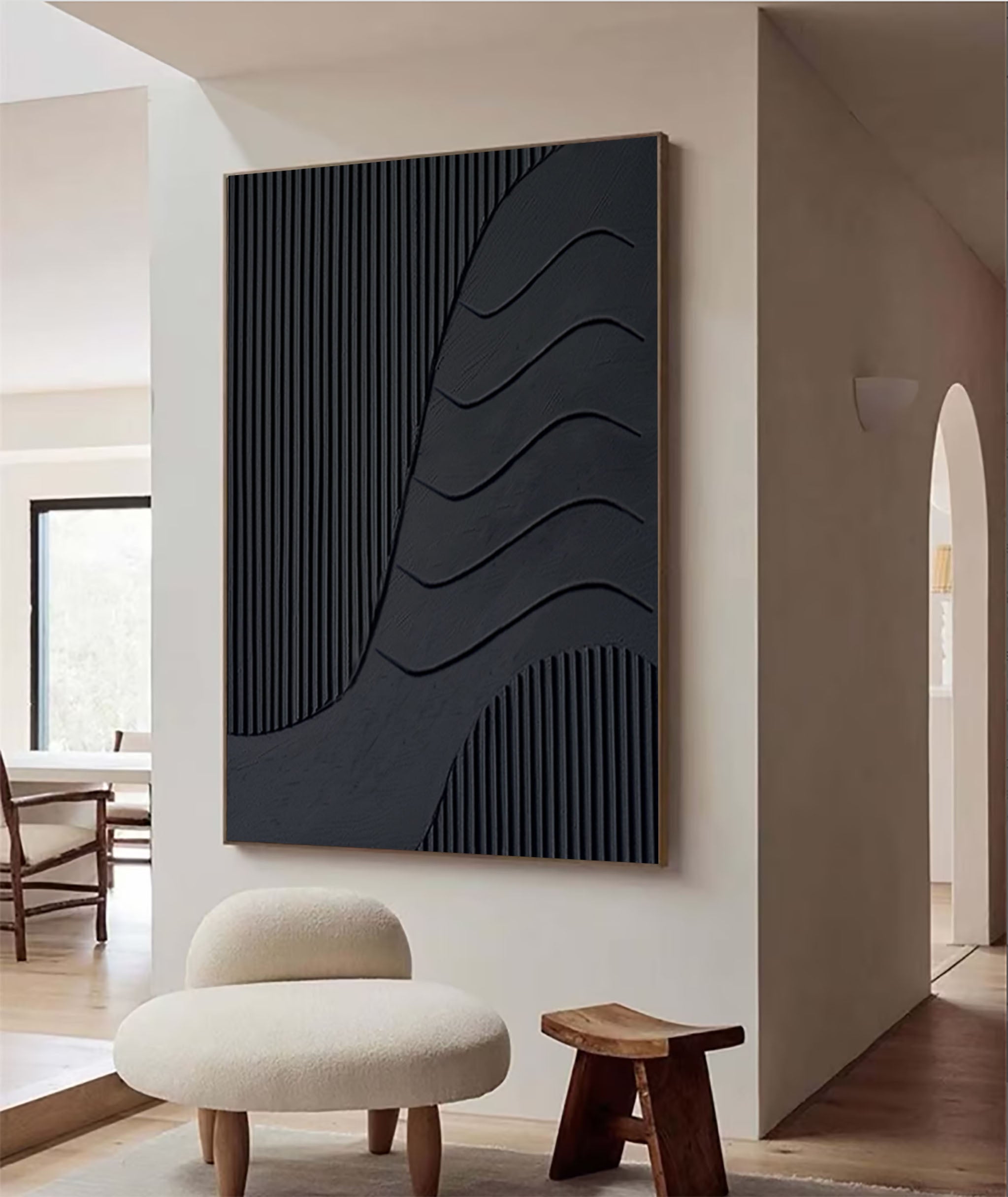 Modern Black Textured Minimalist Art #BM 026