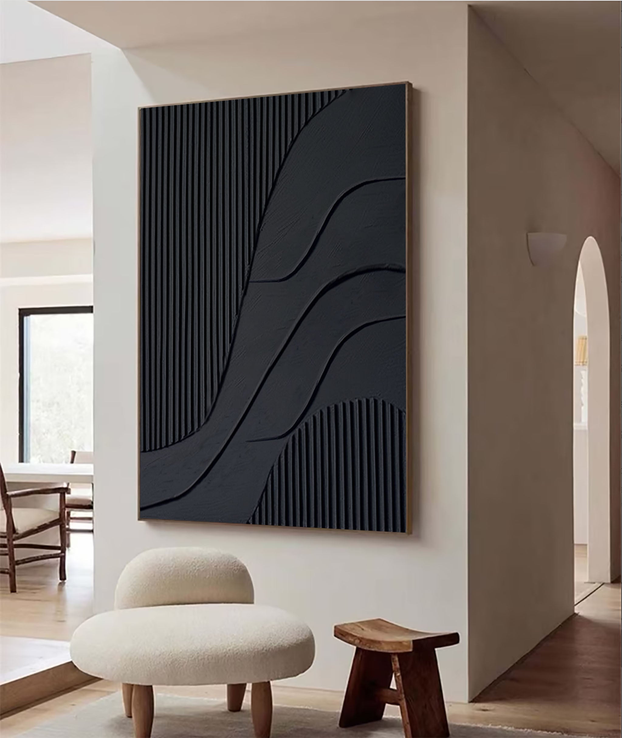 Modern Black Textured Minimalist Art #BM 028