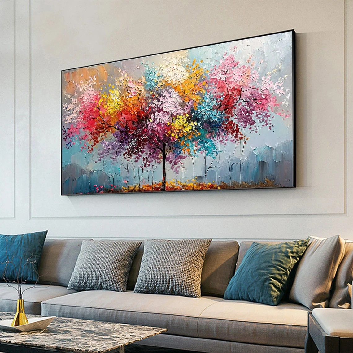 Colorful Abstract Tree Painting for Modern Spaces #BGA 033