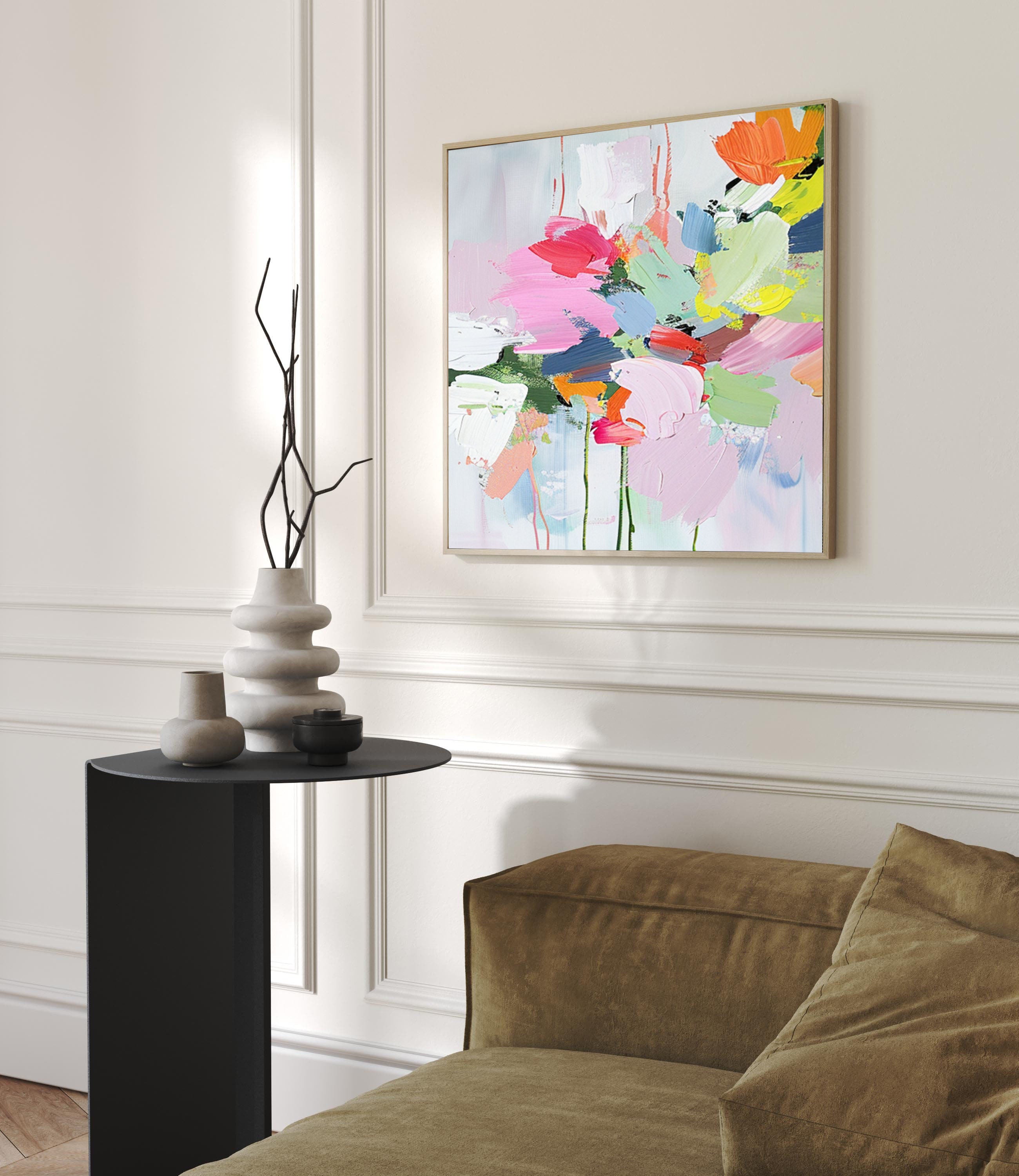 Vibrant Bloom Canvas Art Colorful Wall Decor #FT 038