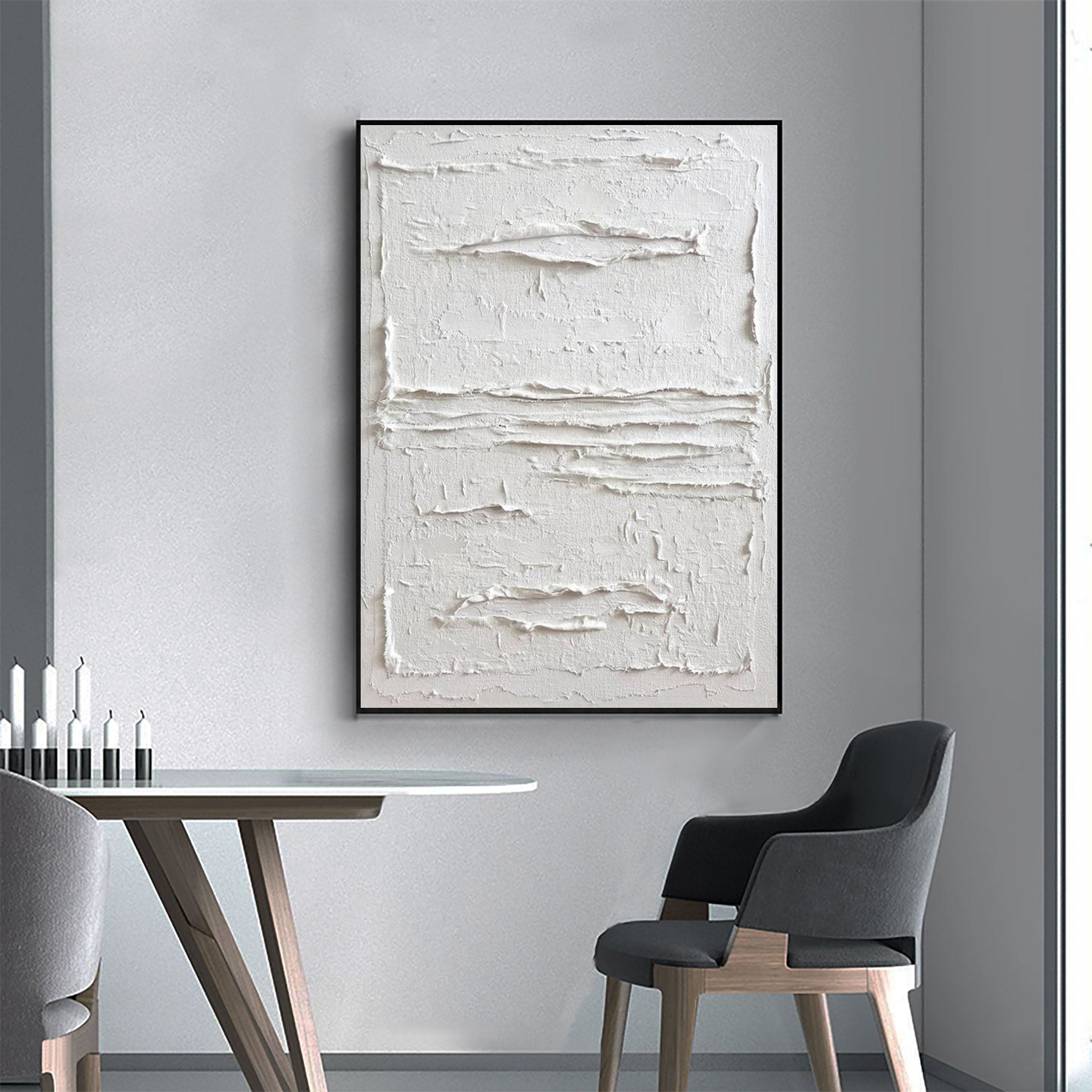 White Minimalist Abstract Painting #AVG 001