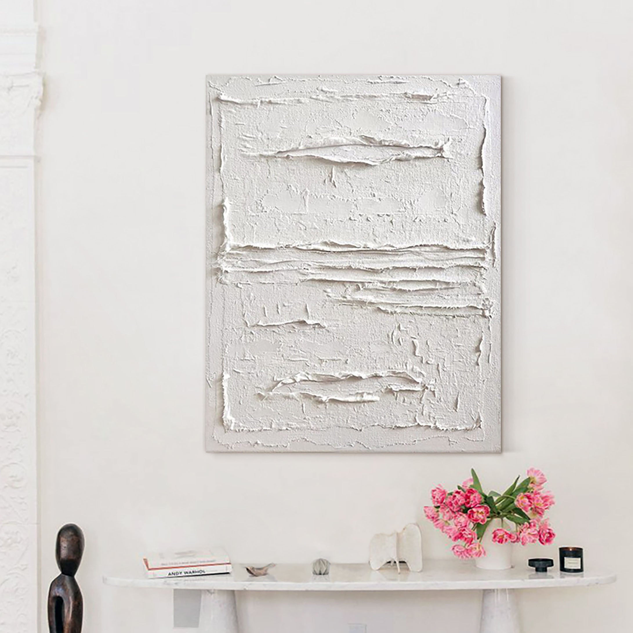 White Minimalist Abstract Painting #AVG 001