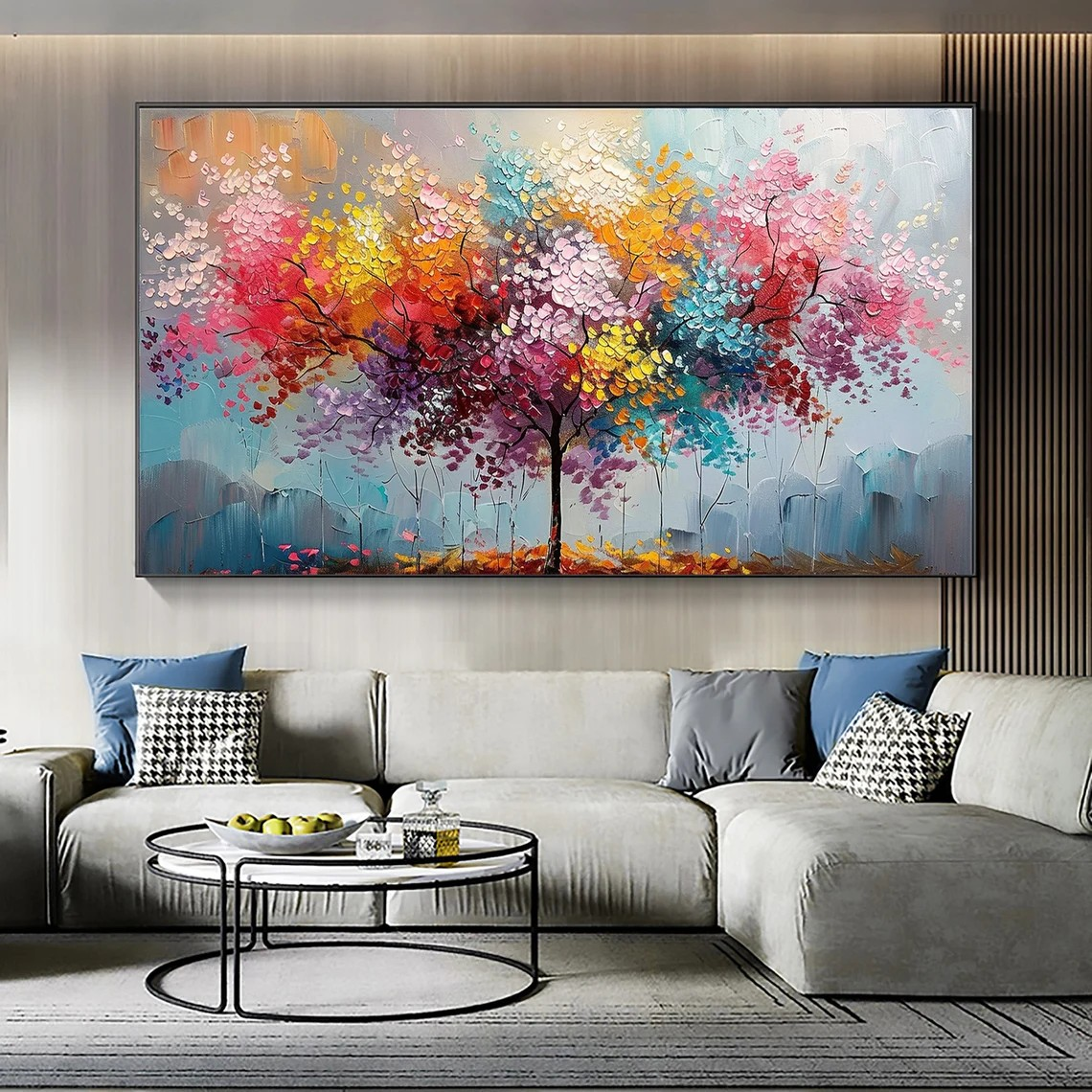 Colorful Abstract Tree Painting for Modern Spaces #BGA 033