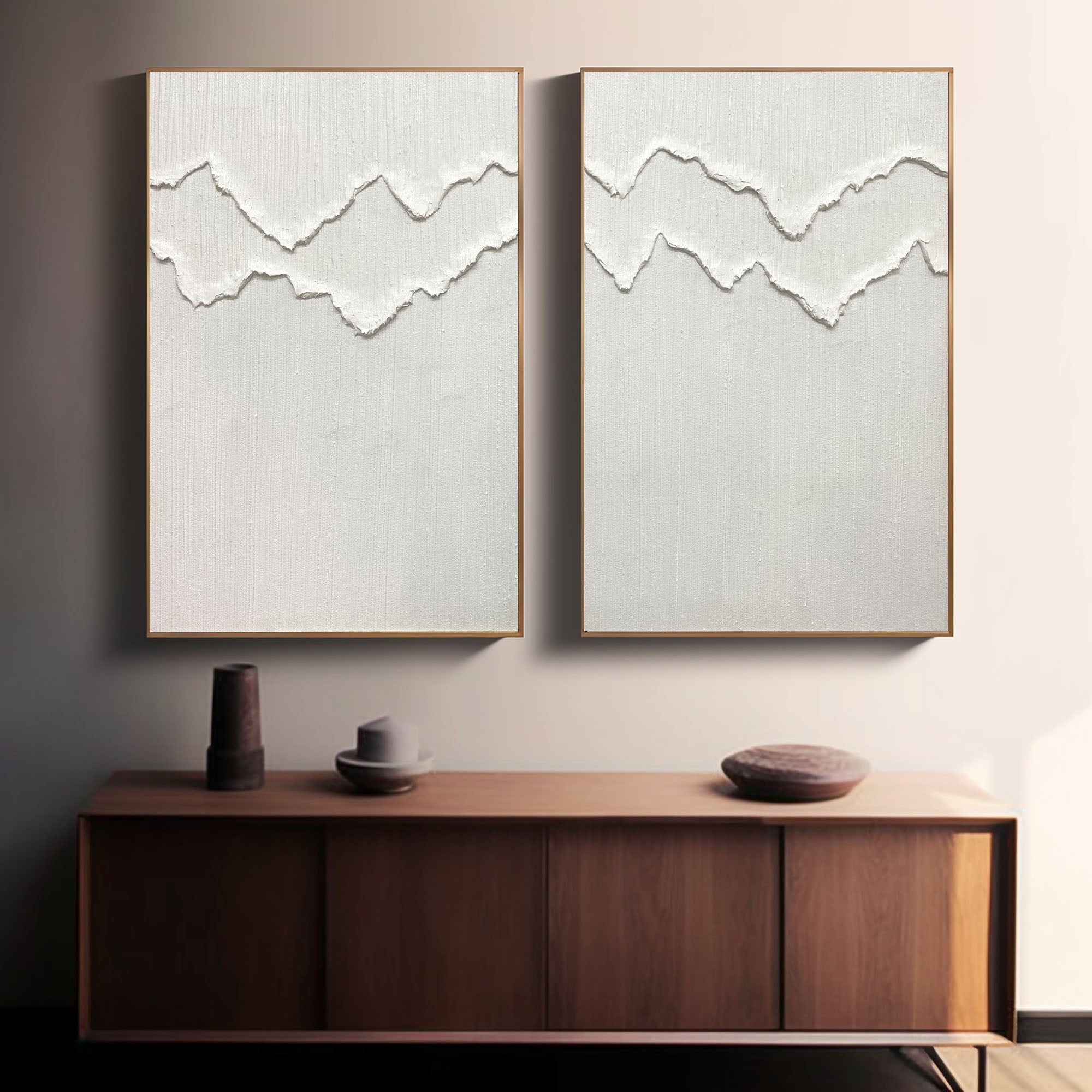 White Minimalist Painting Set Of 2 #WMS 006