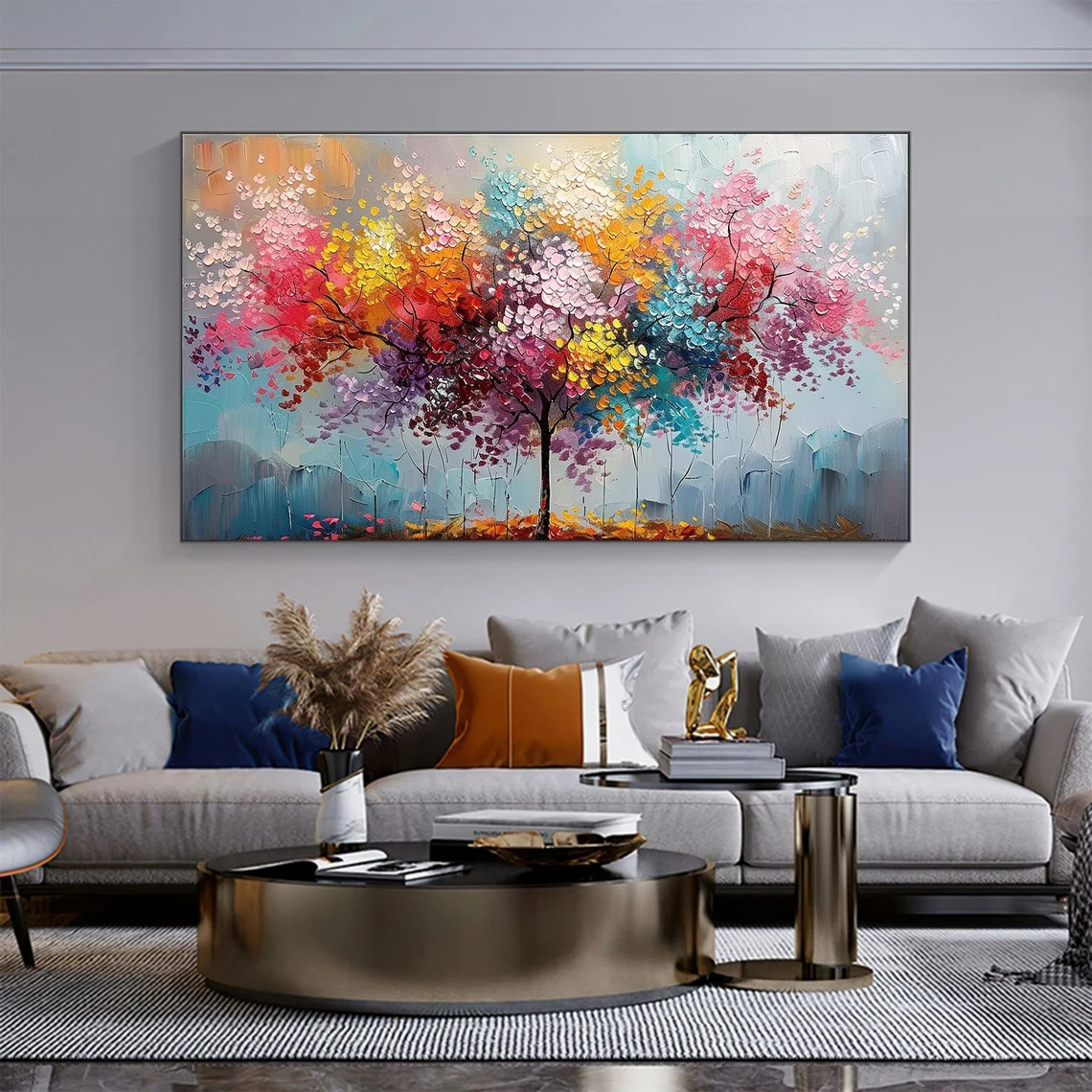 Colorful Abstract Tree Painting for Modern Spaces #BGA 033