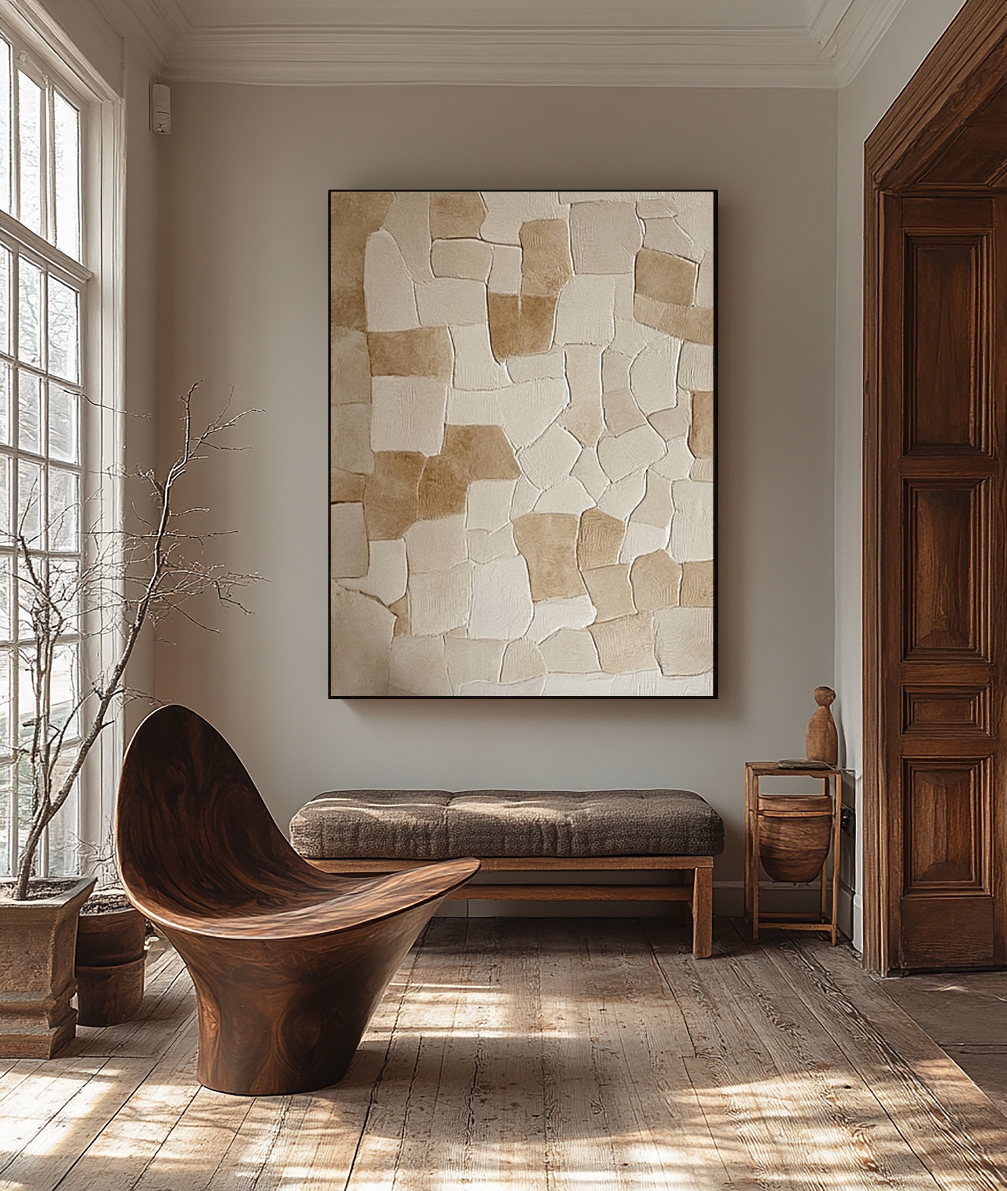 Abstract Textured Wall Art - Neutral Tones for Minimalist Decor #BBA 061