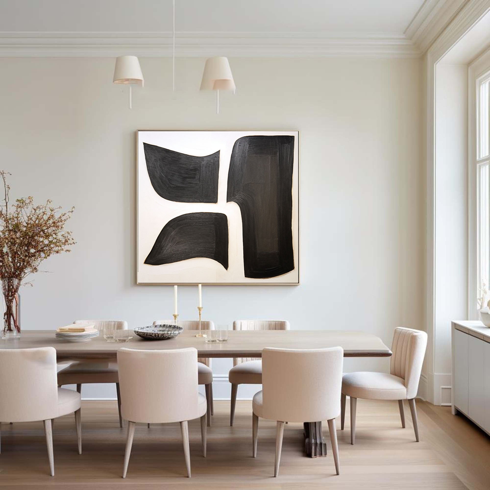 Black and White Abstract Wall Art for Modern Homes #BWA 004