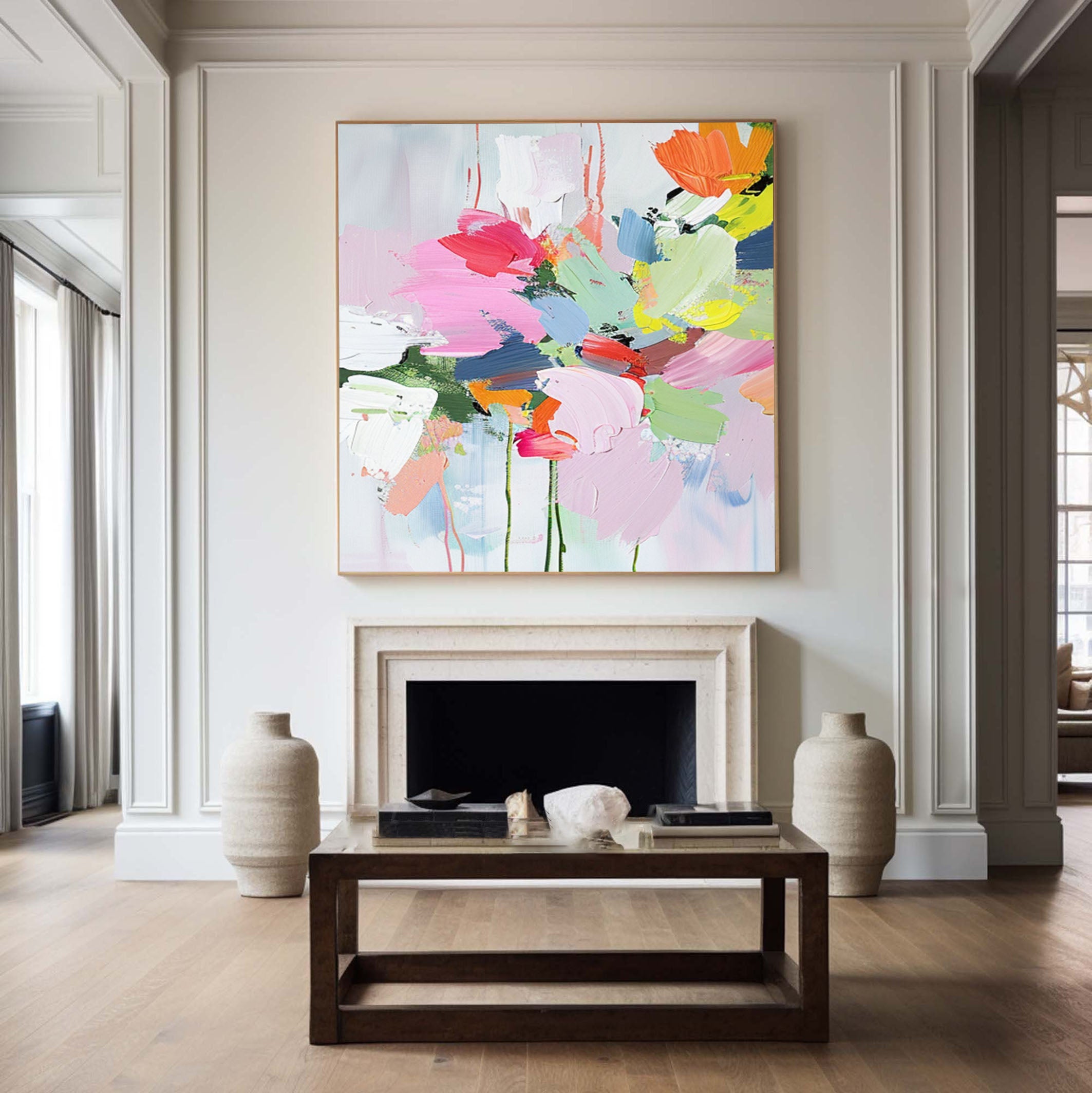 Vibrant Bloom Canvas Art Colorful Wall Decor #FT 038