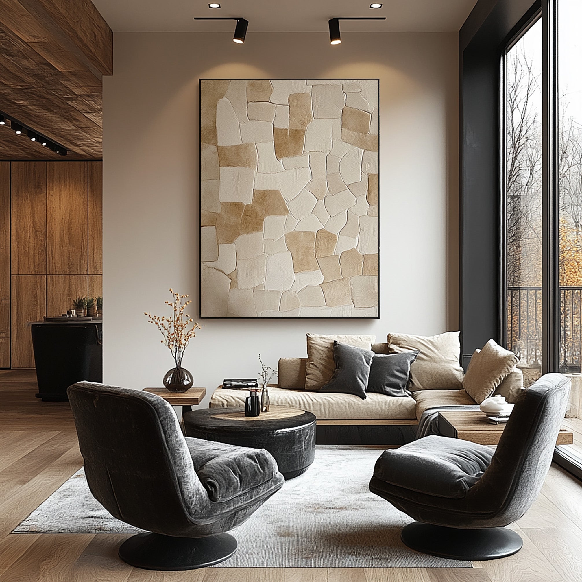 Abstract Textured Wall Art - Neutral Tones for Minimalist Decor #BBA 061