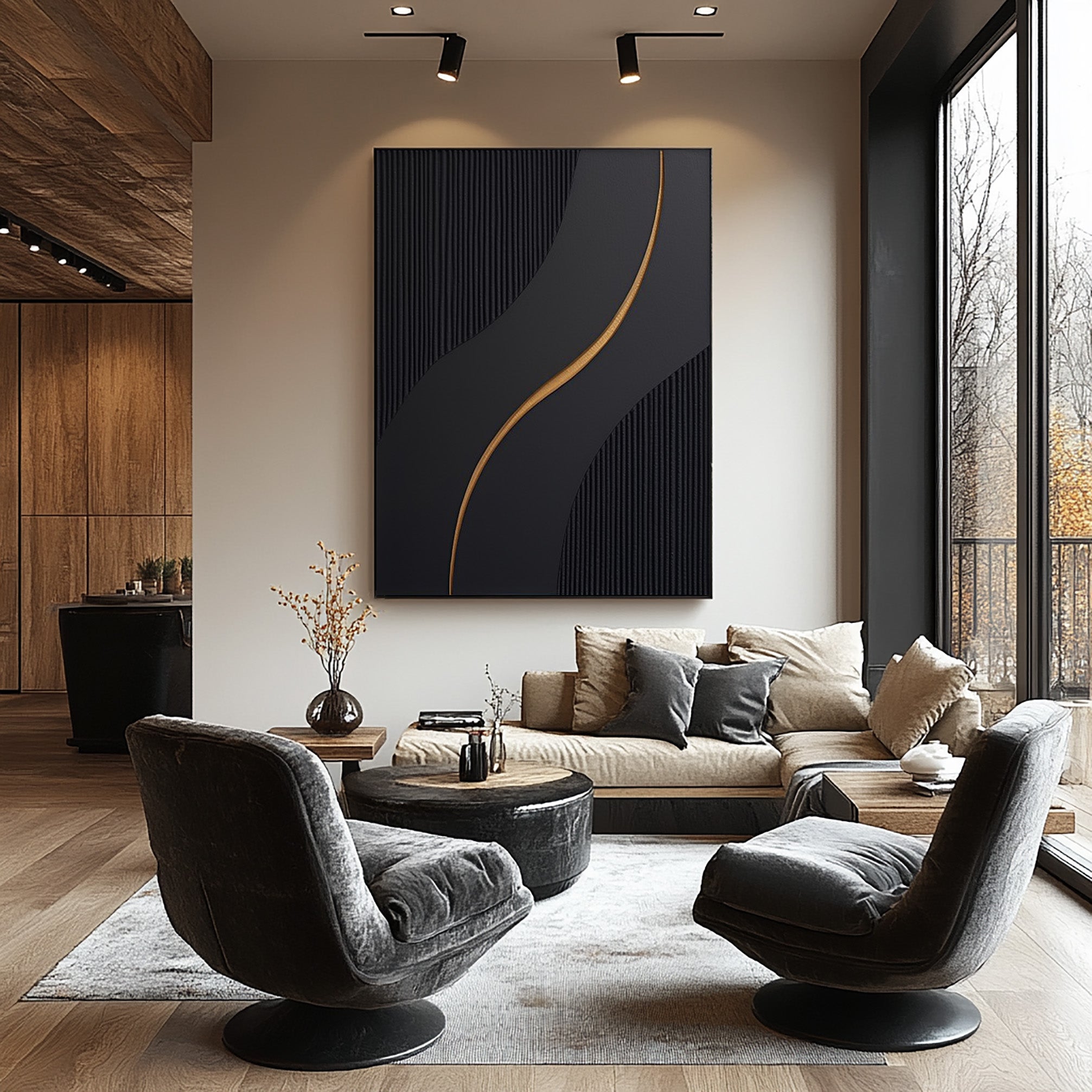 Contemporary Gold Line Wall Art | ArtVista Gallery #BBA 048