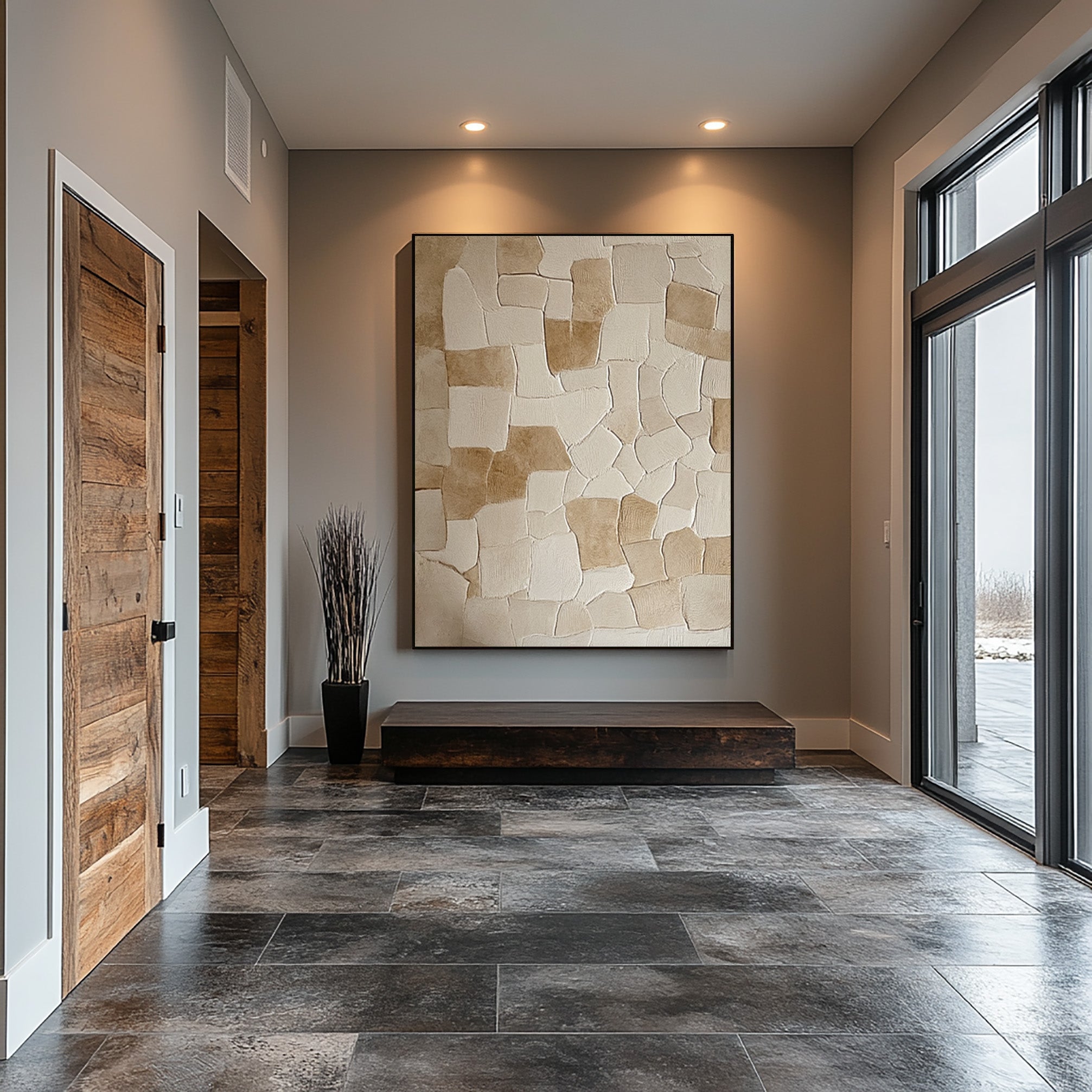 Abstract Textured Wall Art - Neutral Tones for Minimalist Decor #BBA 061