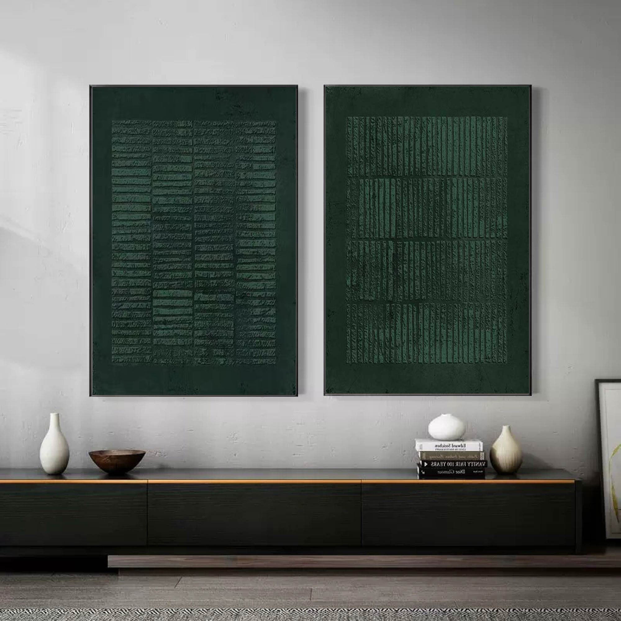 Large light green abstract painting, black grey art painting, minimalist popular horizontal painting, modern home wall decoration painting