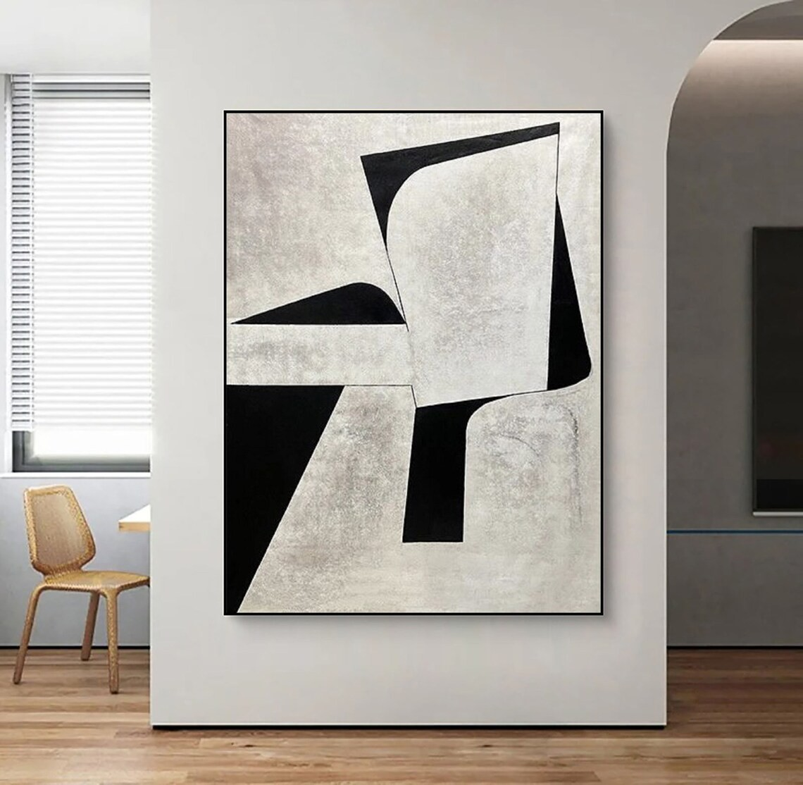 Minimalist Black and White Abstract Wall Art #BGA 037