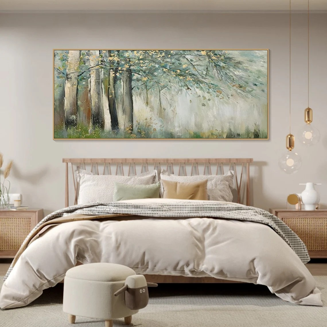 Abstract Tree Wall Art in Soft Greens #BGA 012