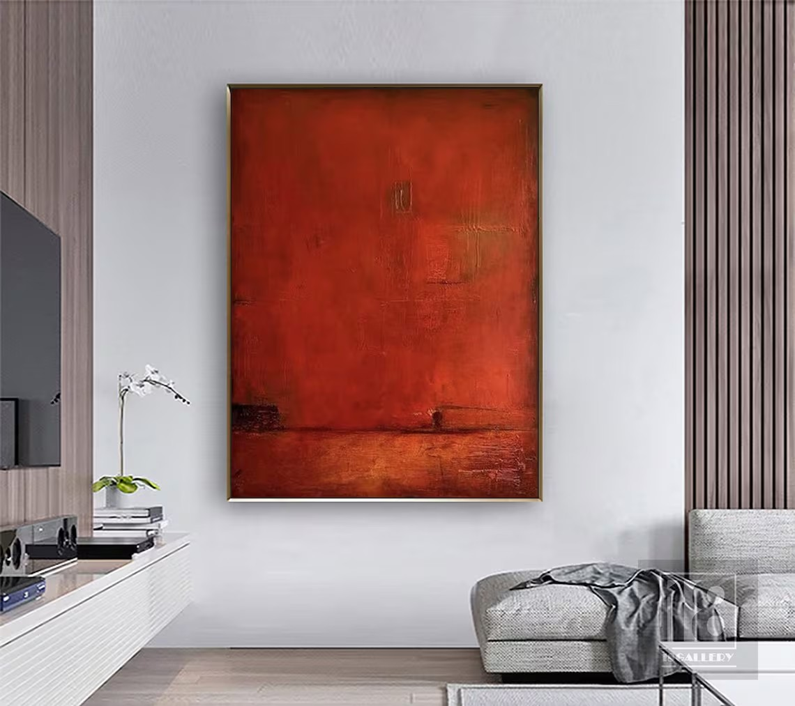 Modern Red Abstract Wall Art #BGA 036