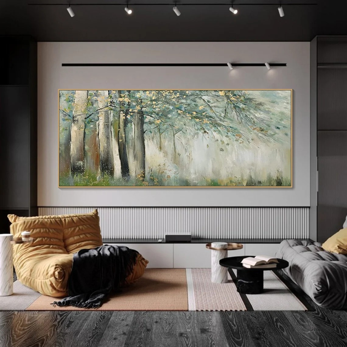 Abstract Tree Wall Art in Soft Greens #BGA 012