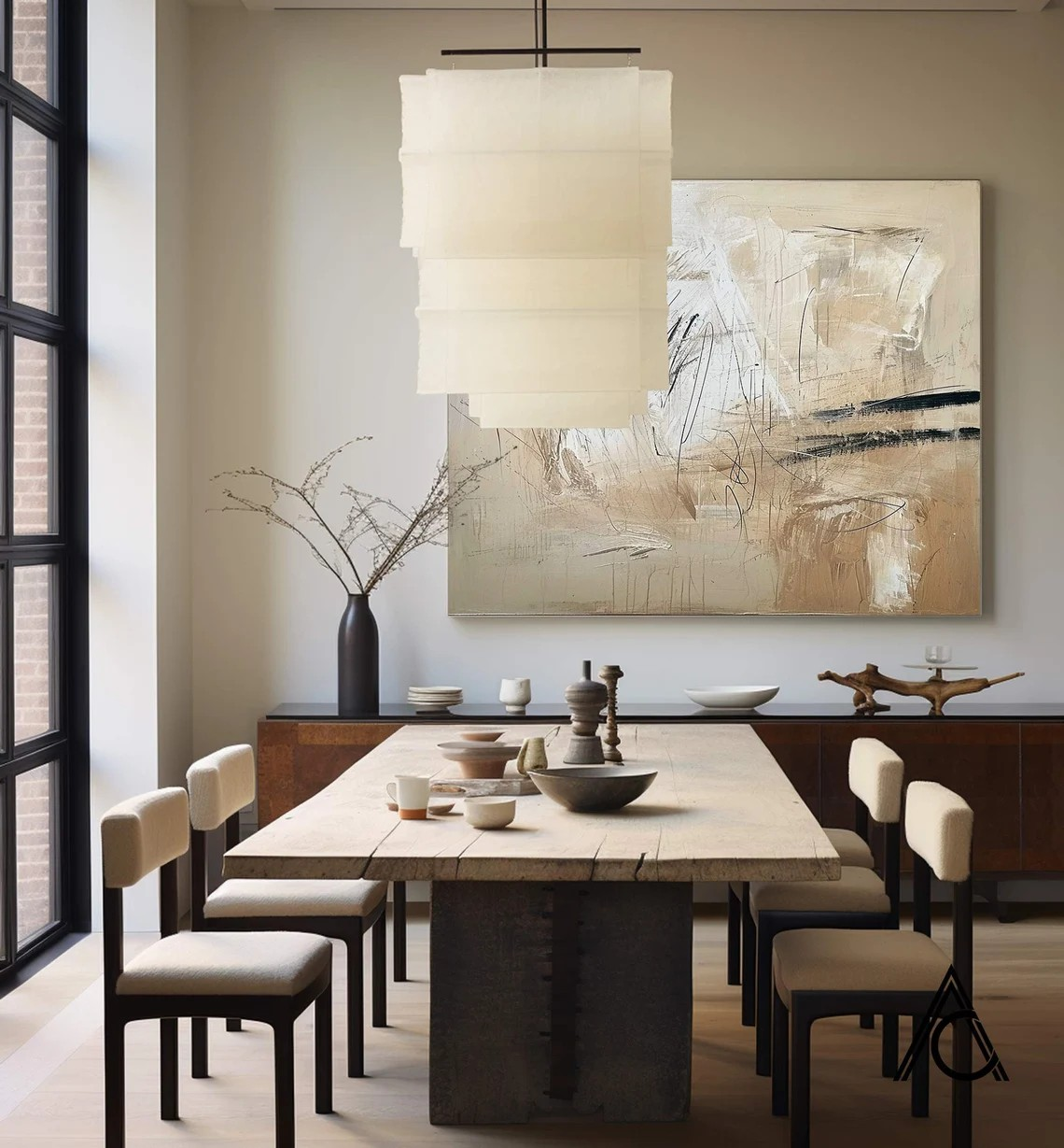 Contemporary Abstract Art in Warm Neutral Tones #WSA 015