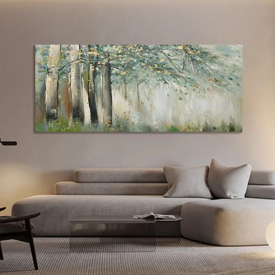 Abstract Tree Wall Art in Soft Greens #BGA 012