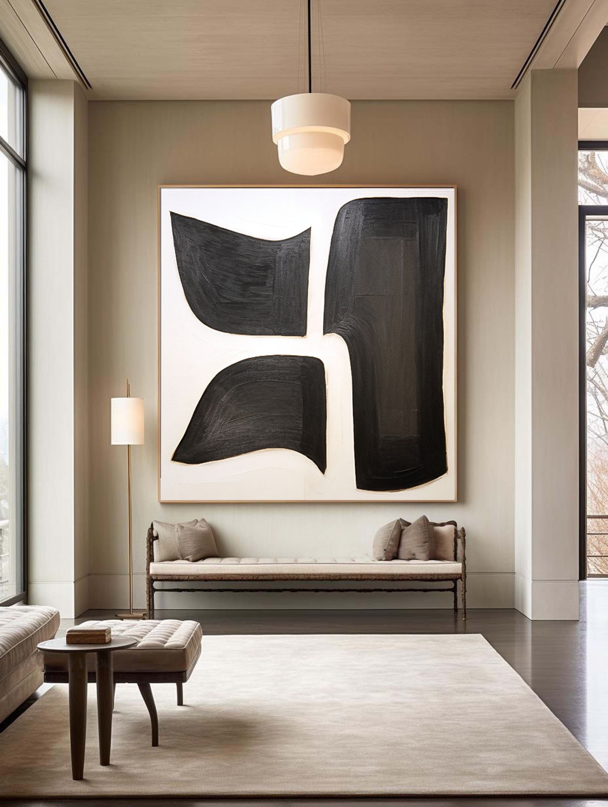 Black and White Abstract Wall Art for Modern Homes #BWA 004