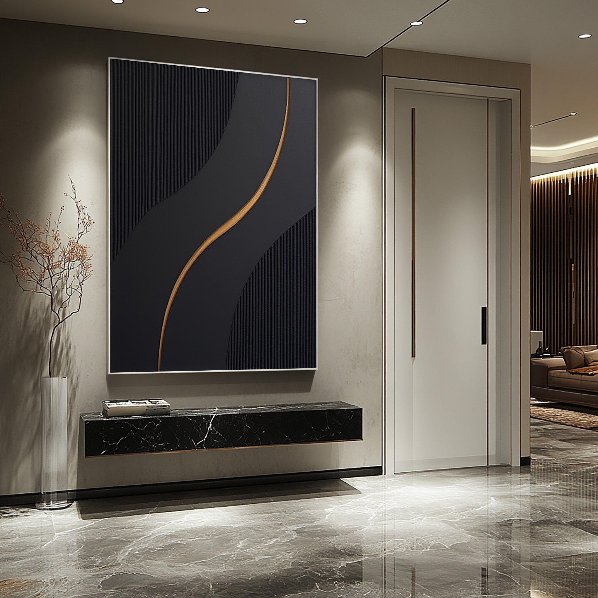 Contemporary Gold Line Wall Art | ArtVista Gallery #BBA 048