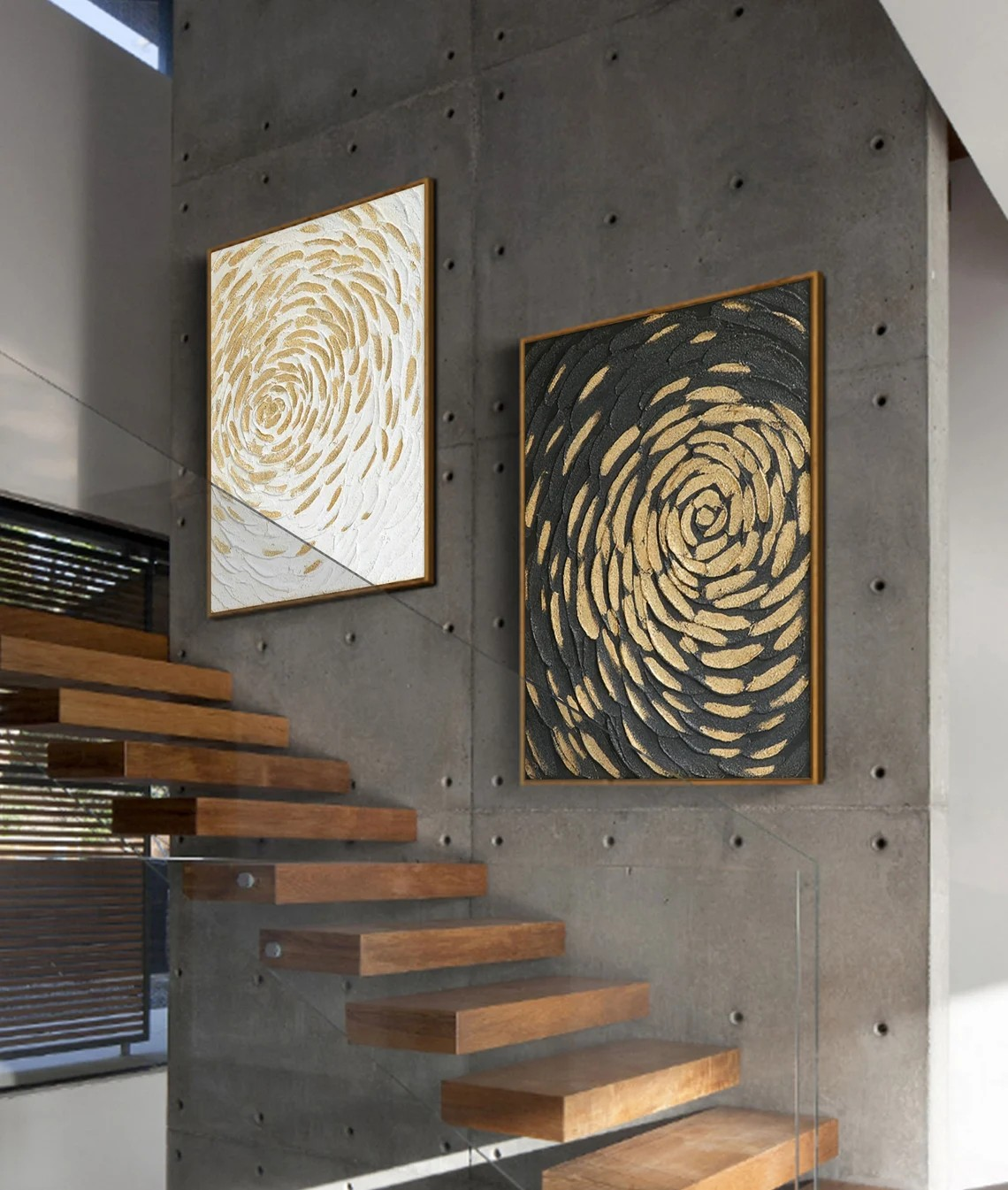 Gold Swirl Abstract Wall Art #BGA 015