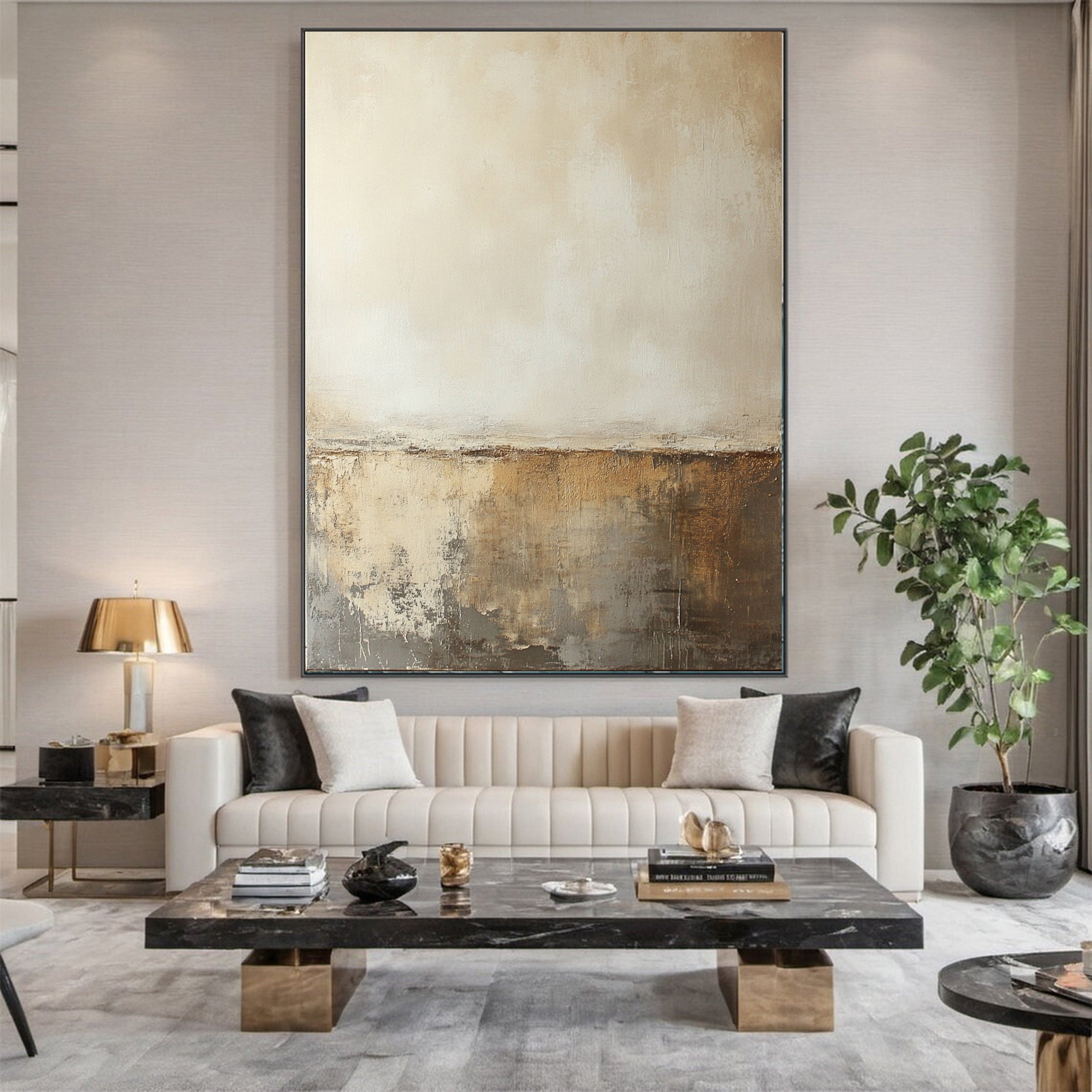 Elegant Decay Abstract Beige Wall Art #BBA 041