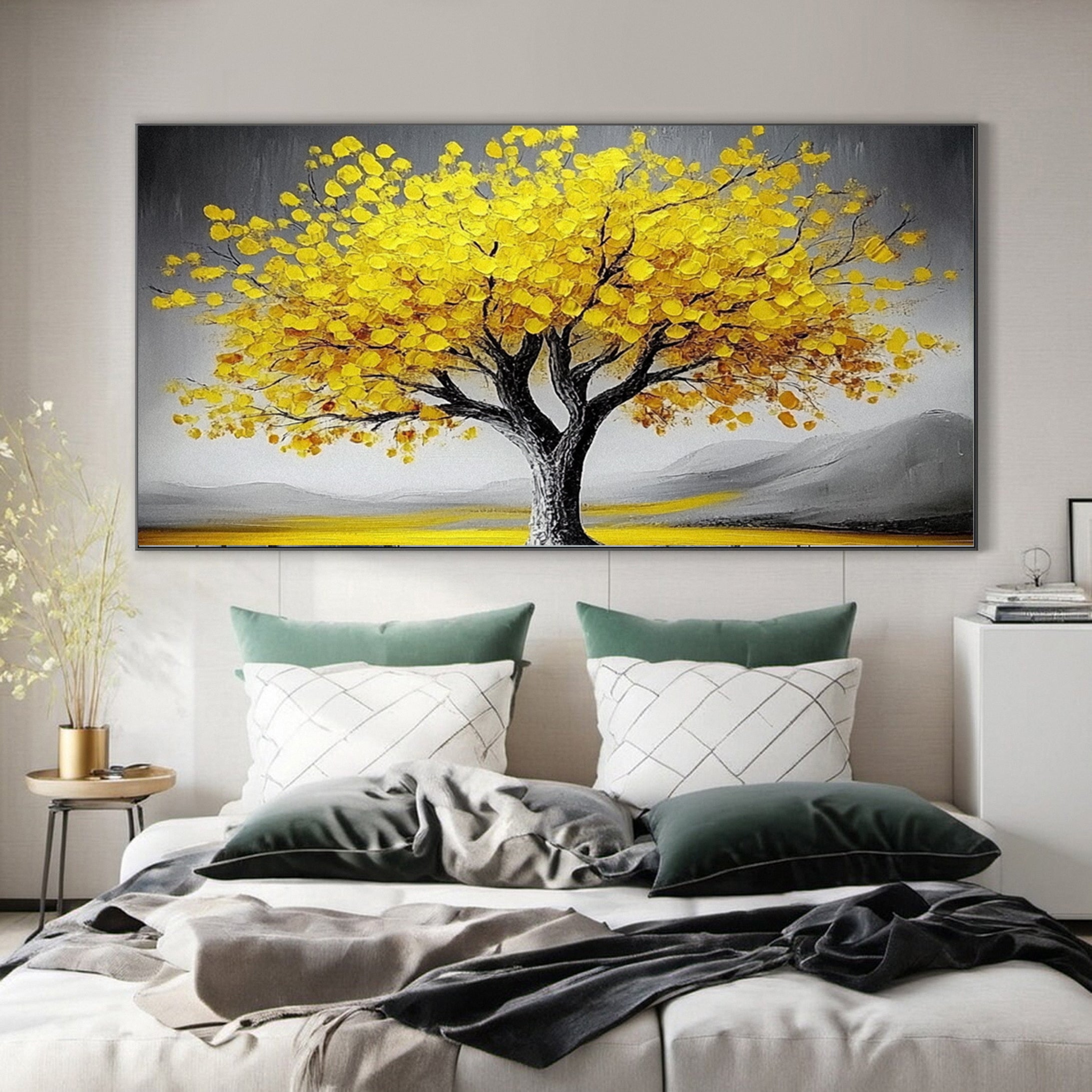 Golden Tree of Tranquility Canvas Art Luxurious Wall Decor #FT 058