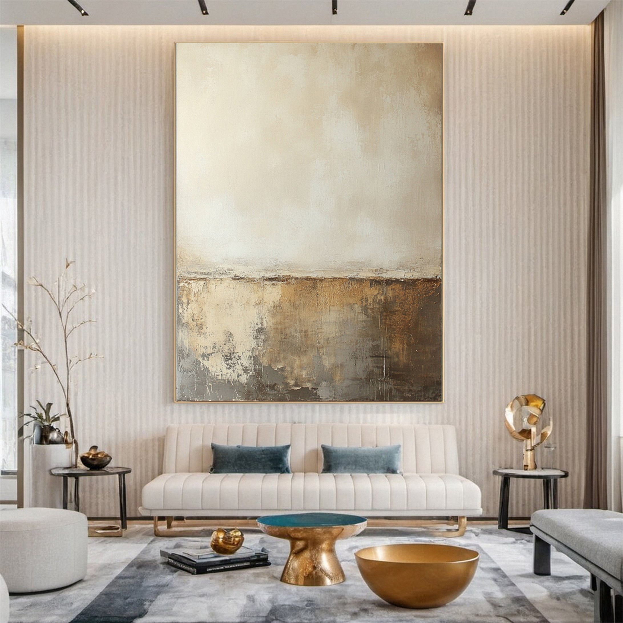 Elegant Decay Abstract Beige Wall Art #BBA 041