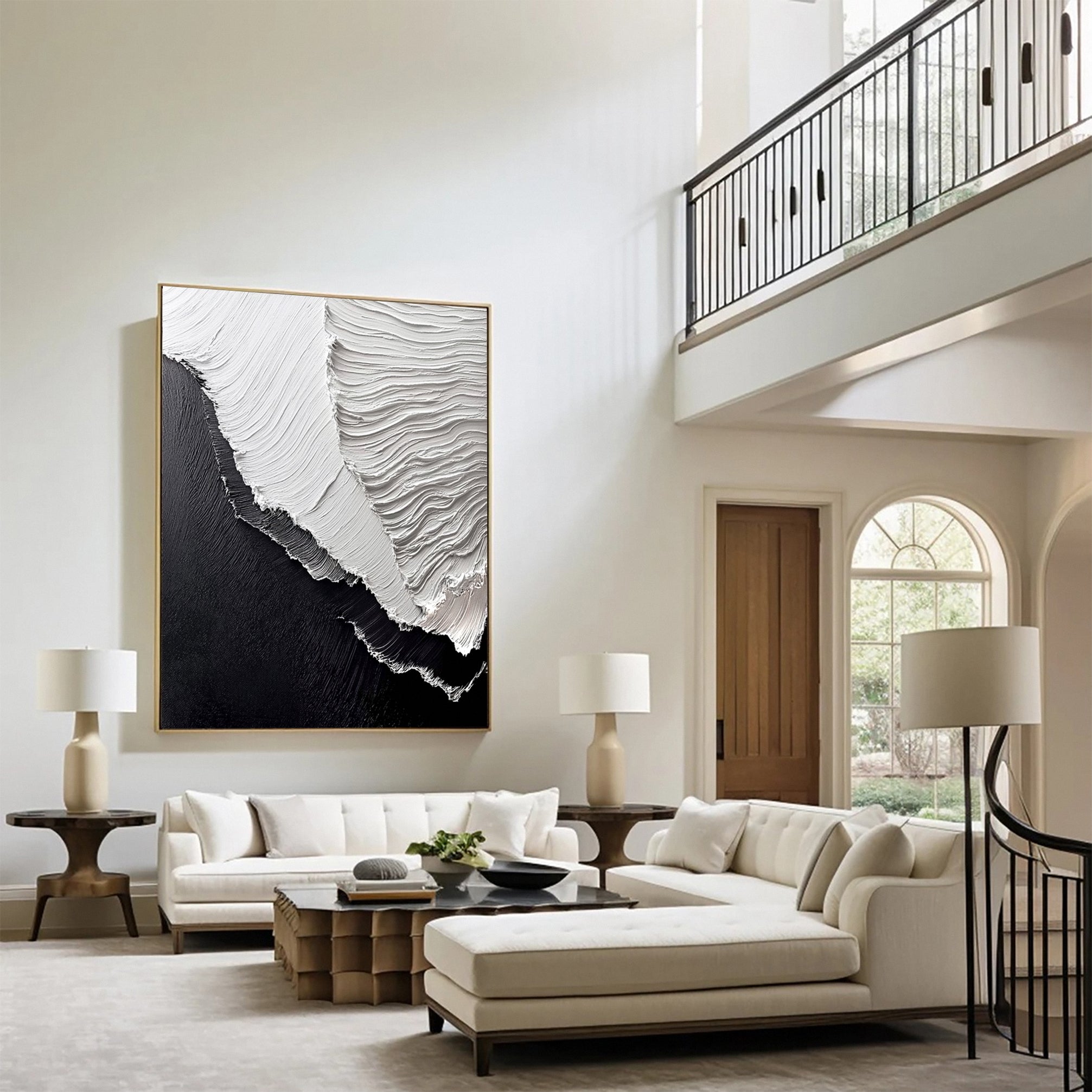 Dynamic Ocean Wave Canvas Art Textured Sea Painting #OS 066