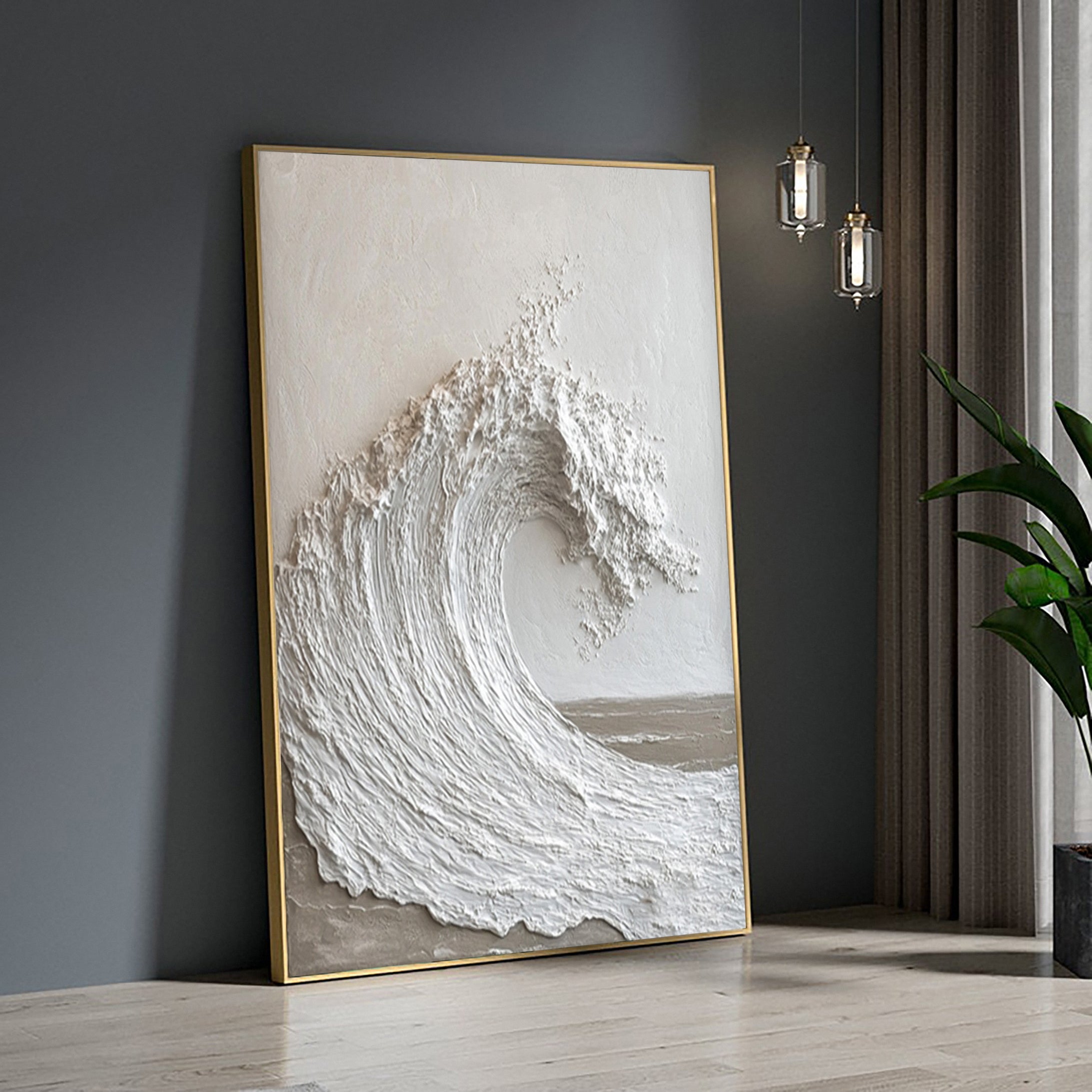 Modern wave hot frame with texture